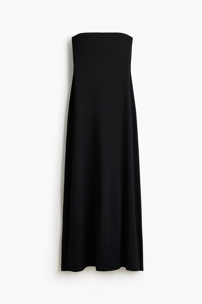 Bandeau-Maxikleid - Schwarz/Dunkelbraun/Hellblau - 1