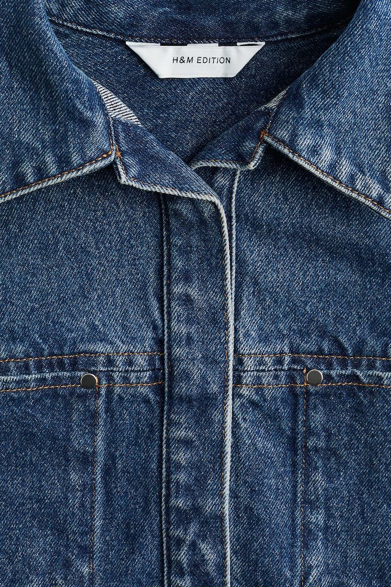 Camicia in jeans con fiocco in alto Blu denim DONNA H&M IT