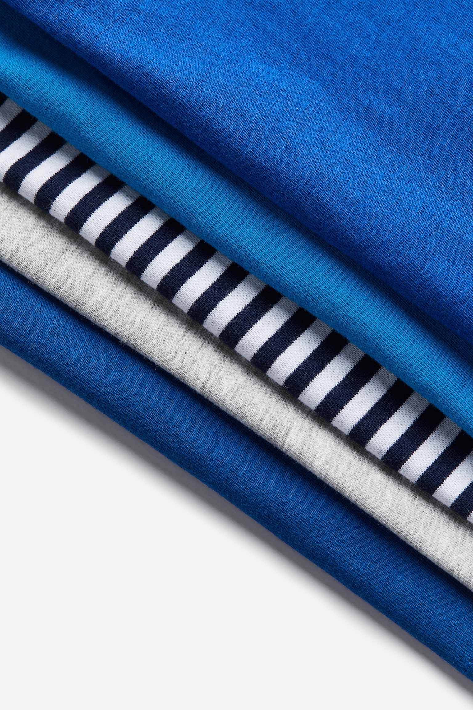 5-pack long-sleeved T-shirts - Bright blue/Blue/Beige/Striped/Light grey marl/Black/Red/Blue/Green/Dark blue/Dusty blue - 2