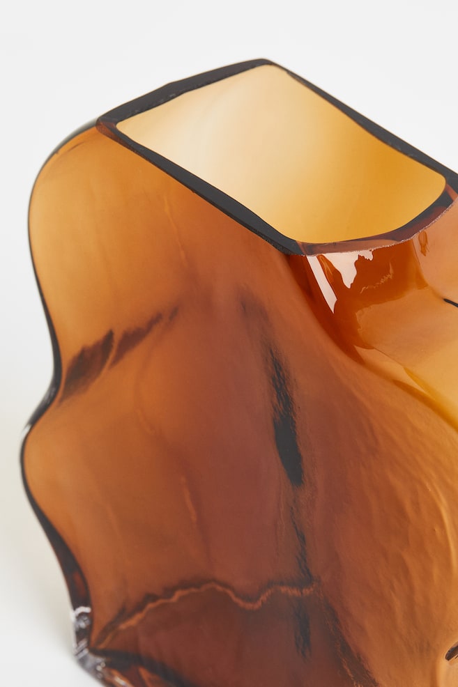 Wavy glass vase - Brown - 2