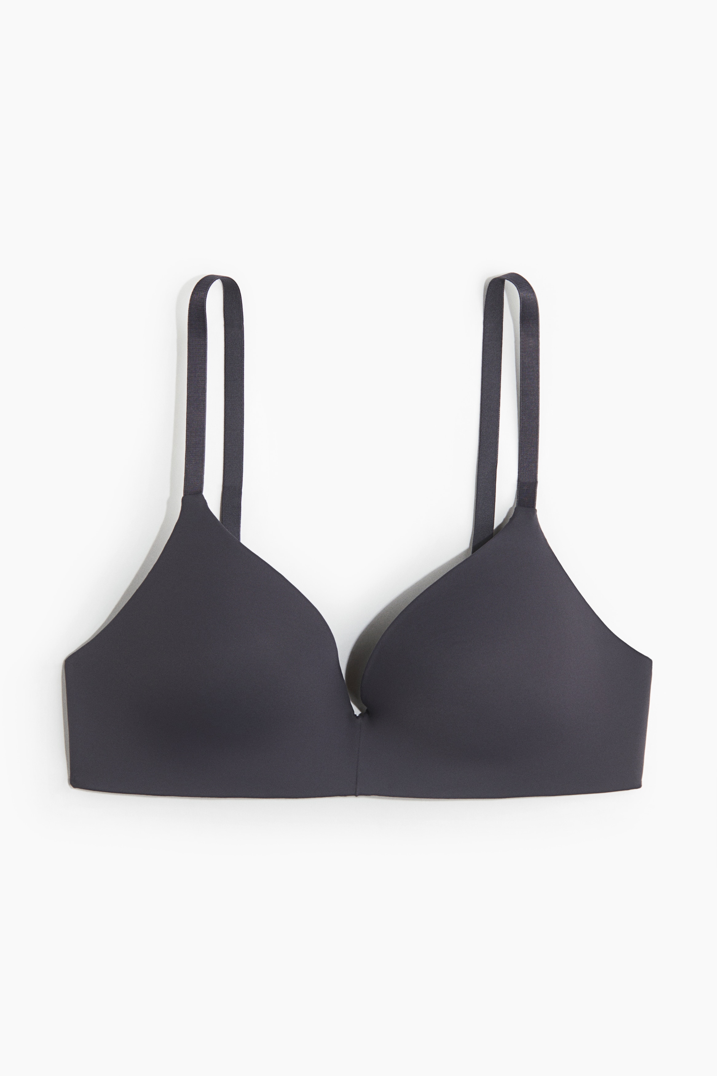 Sutien din microfibră căptușit și fără armătură - Gri-închis/Verde-cenușiu/Negru/Maro-închis/Bej-pal/Roz-prăfuit deschis