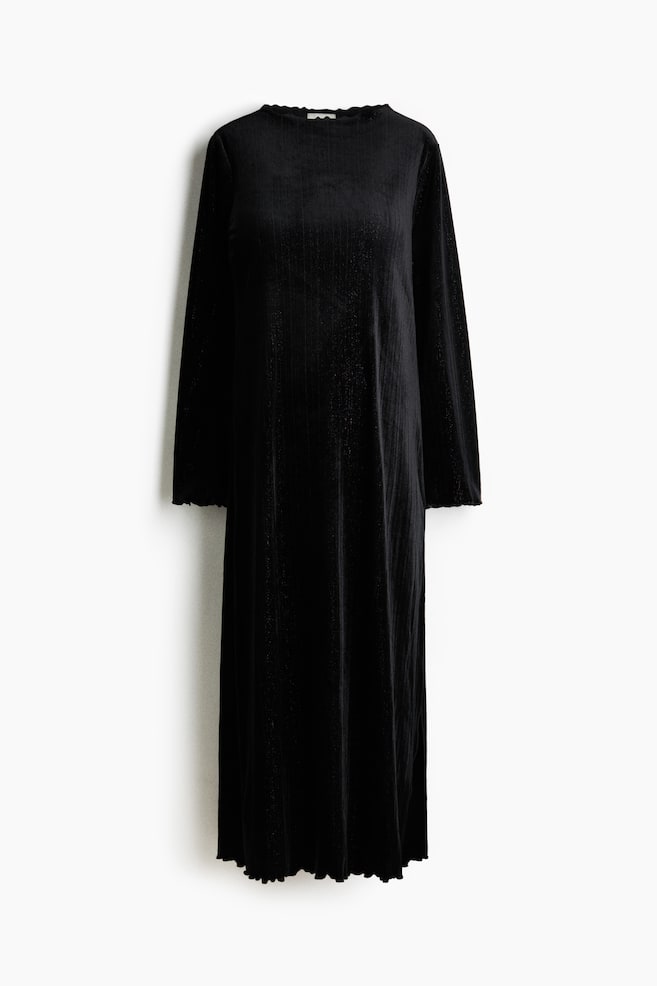 MAMA Glittery velour dress - Black - 1