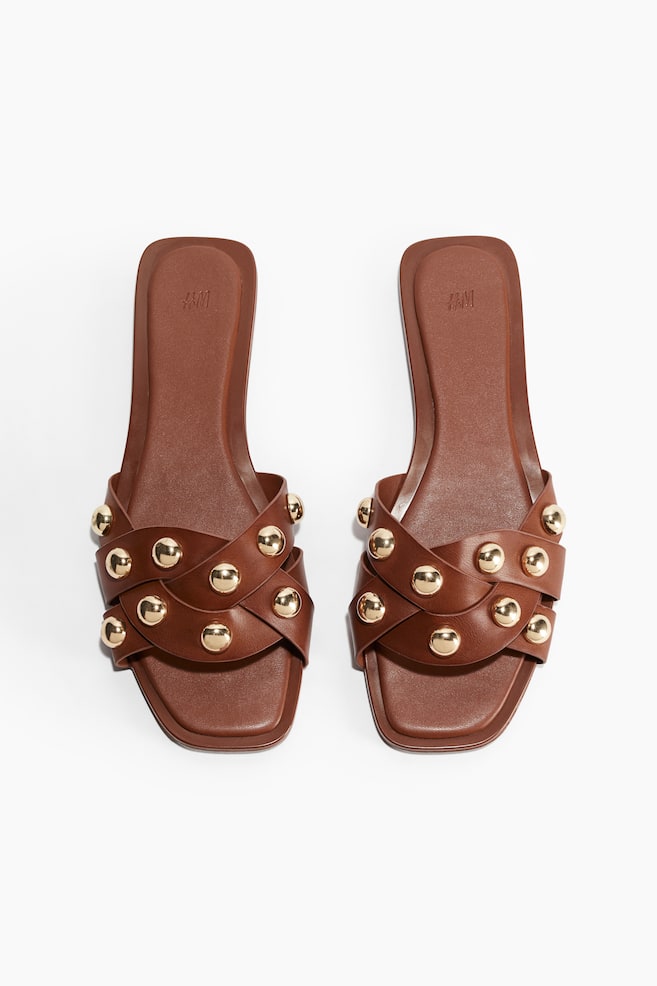 Braided sandals - Brown/Gold-coloured - 1
