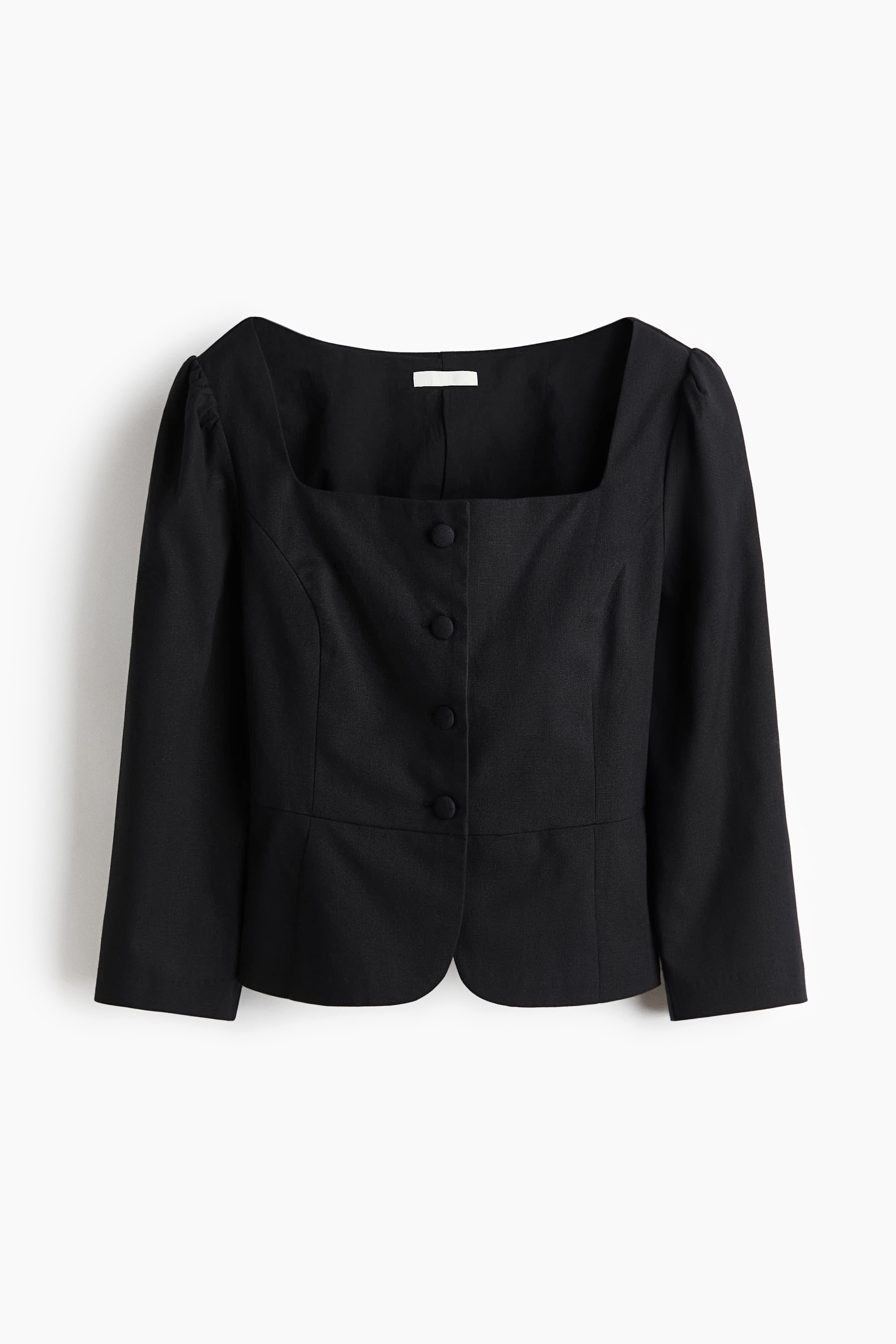 Square-neck blazer - Black
