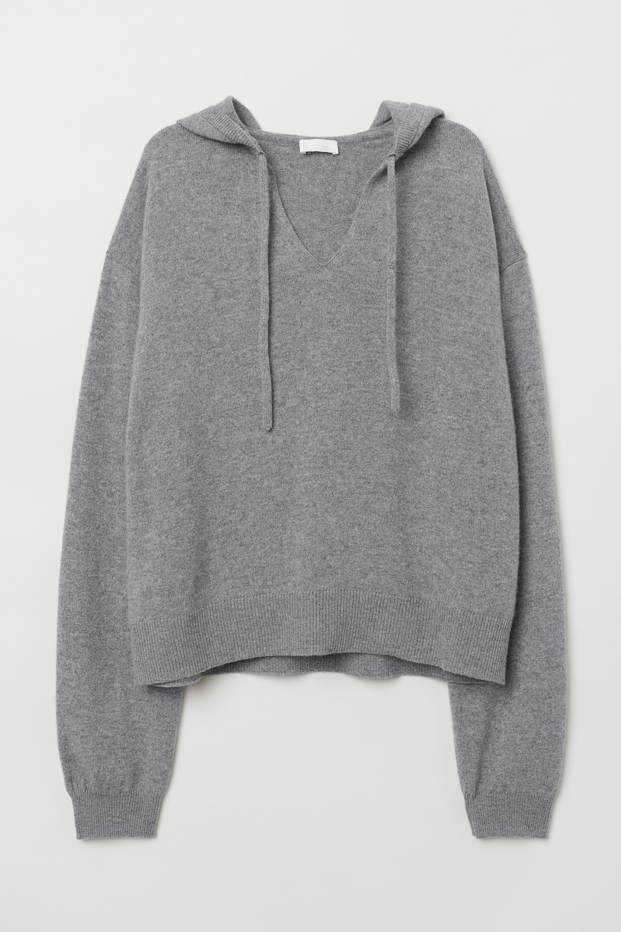 Zobrazit větší obrázek: Kašmírový svetr s kapucí - Šedý melír - ŽENY | H&M CZ 1