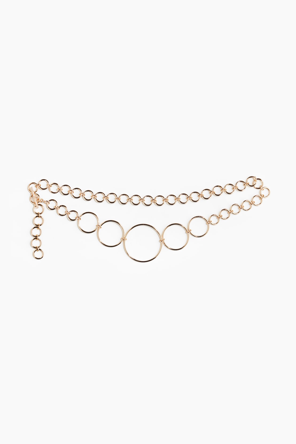 WHBM gold chain waist belt size XS(64”) and M/L(70”) and XL(74”) Women Fashion Belt Gold Metal Thick Chain Chunky Links Hip  main image 3