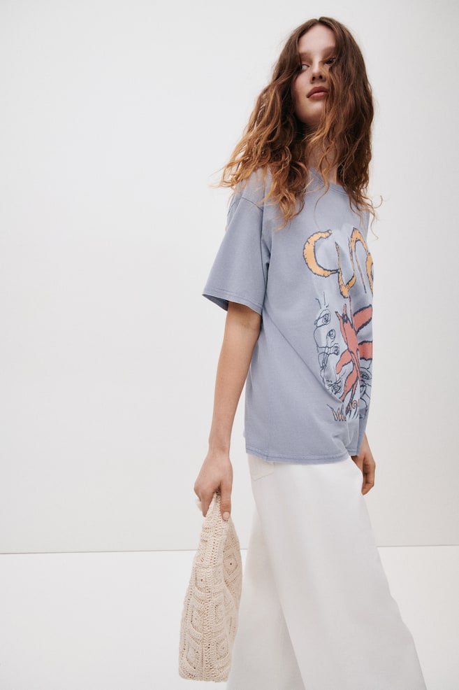 Oversized print-motif T-shirt - Light steel blue/The Cure/Cream/Pacha/Dark brown/Pacha/Orange/Pacha/Blue/Degas/Light beige/Monet/Green/Woodstock/Powder pink/The Doors/Black/Pink Floyd/Grey/Capri/Light orange/Grateful Dead/Dark grey/Nirvana/Beige/The Smashing Pumpkins - 6