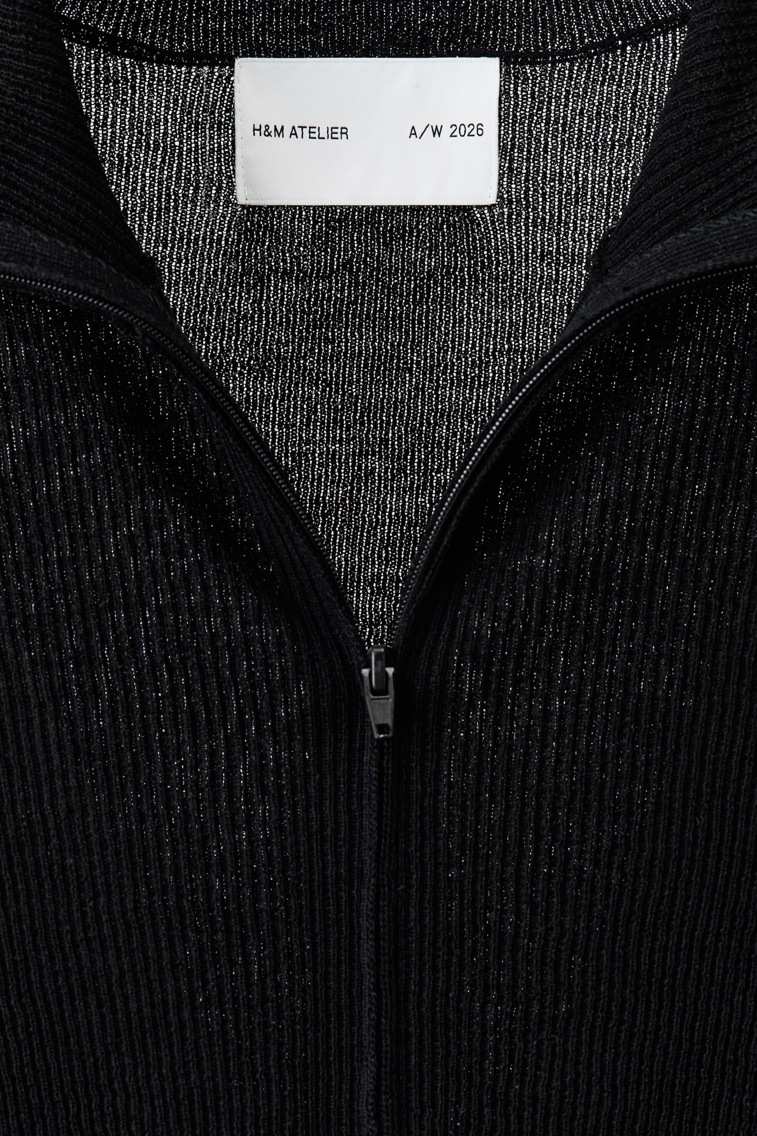 Мужской кардиган H&M Slip-Fit Cardigan with Zipper, цвет: Чёрный — фото 7