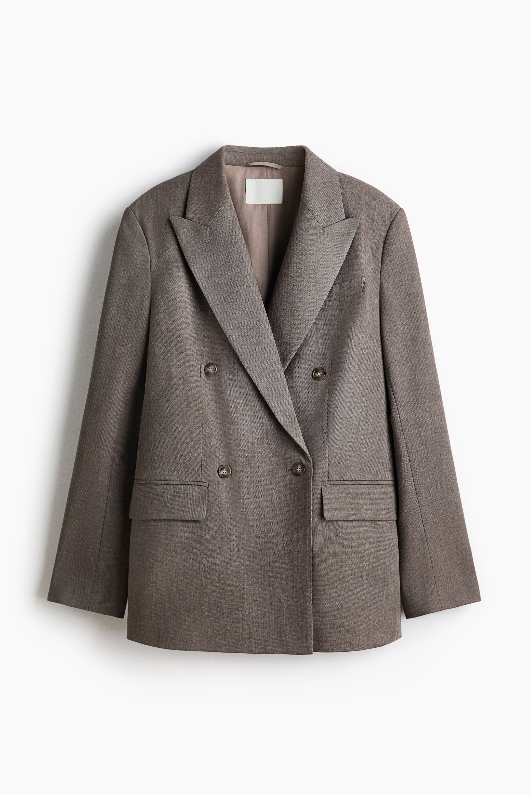Ampliar la imagen: Blazer de botonadura doble - Gris pardo oscuro - Ladies | H&M MX 1