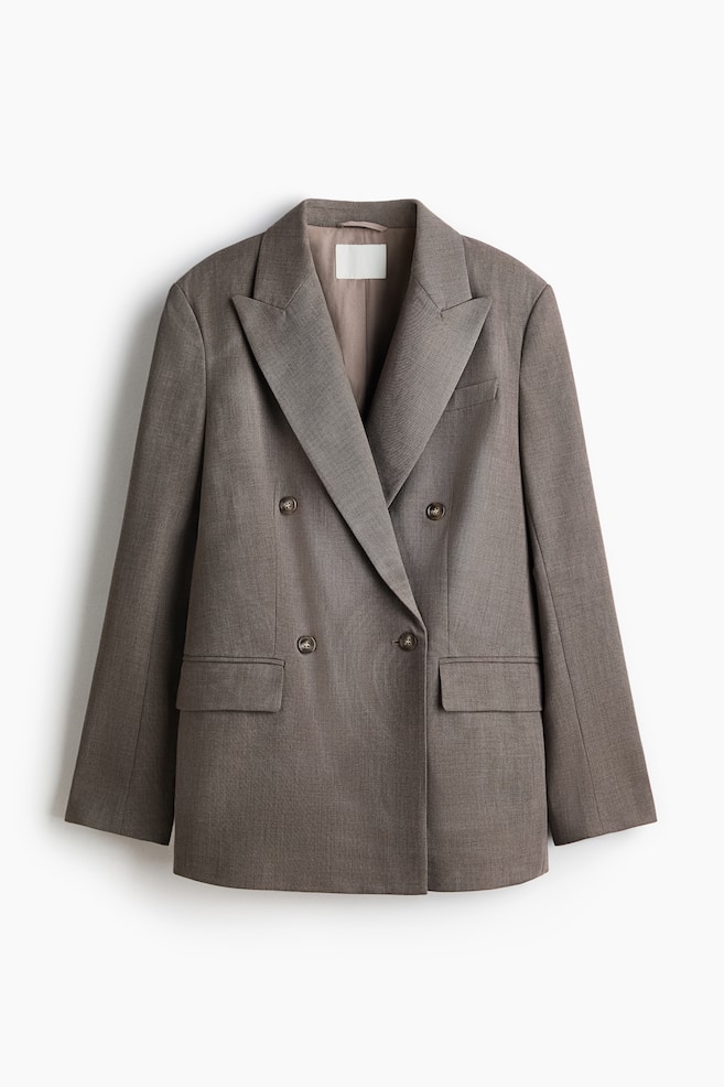 Double-breasted blazer - Dark mole/Light beige - 1