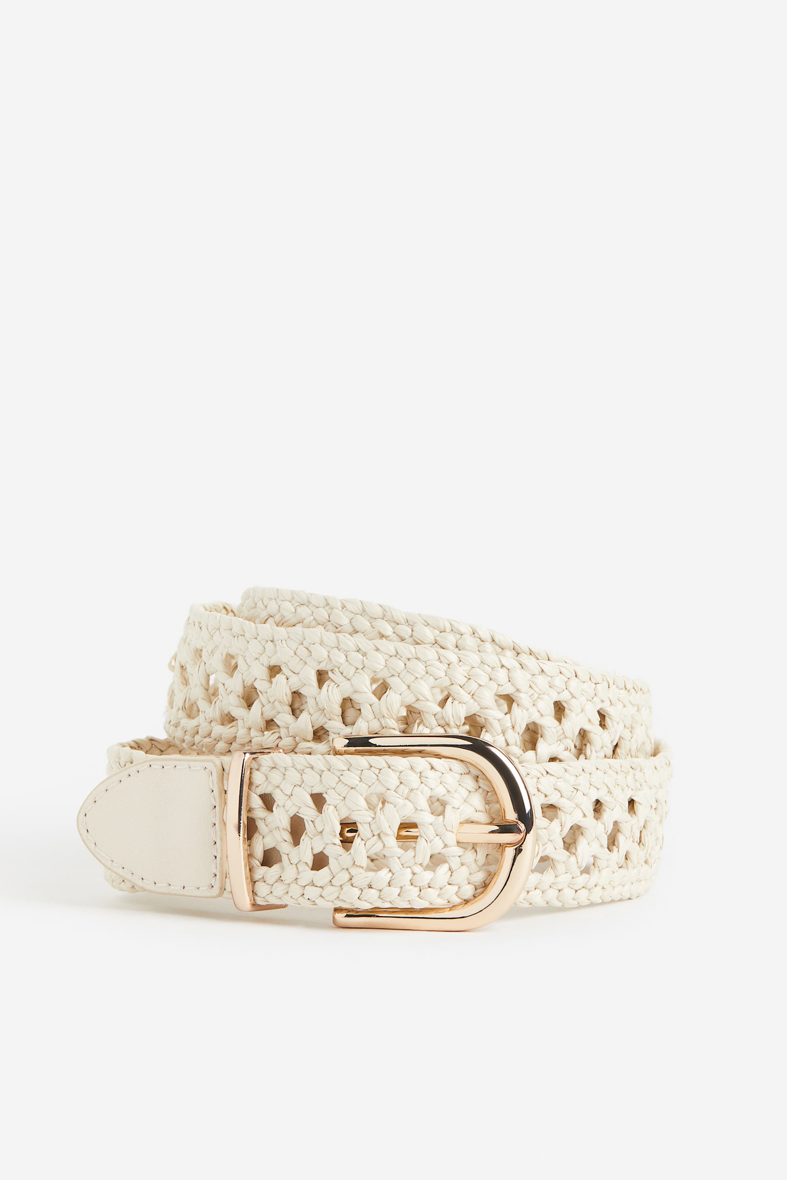 Braided Belt - Light beige/Black - 1