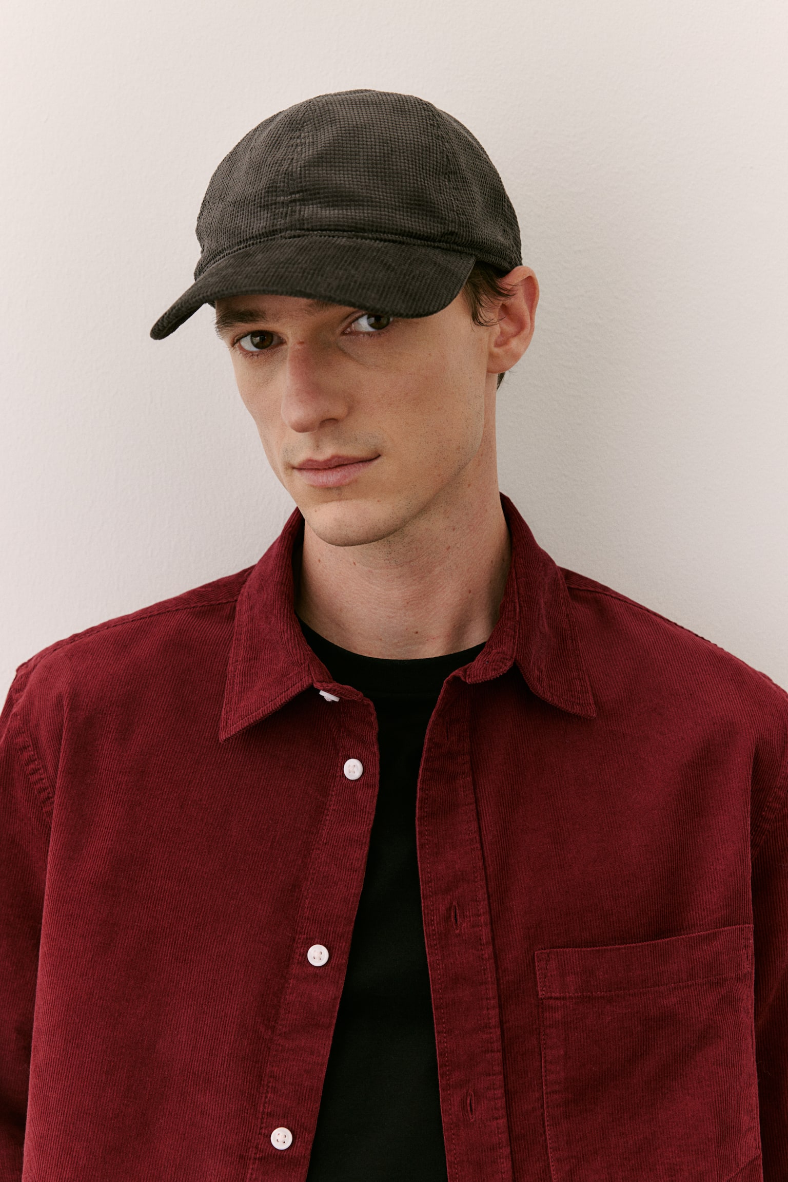 Regular Fit Corduroy shirt - Burgundy/Navy blue/Dark khaki green/Black/Dark brown/Light beige/White - 1