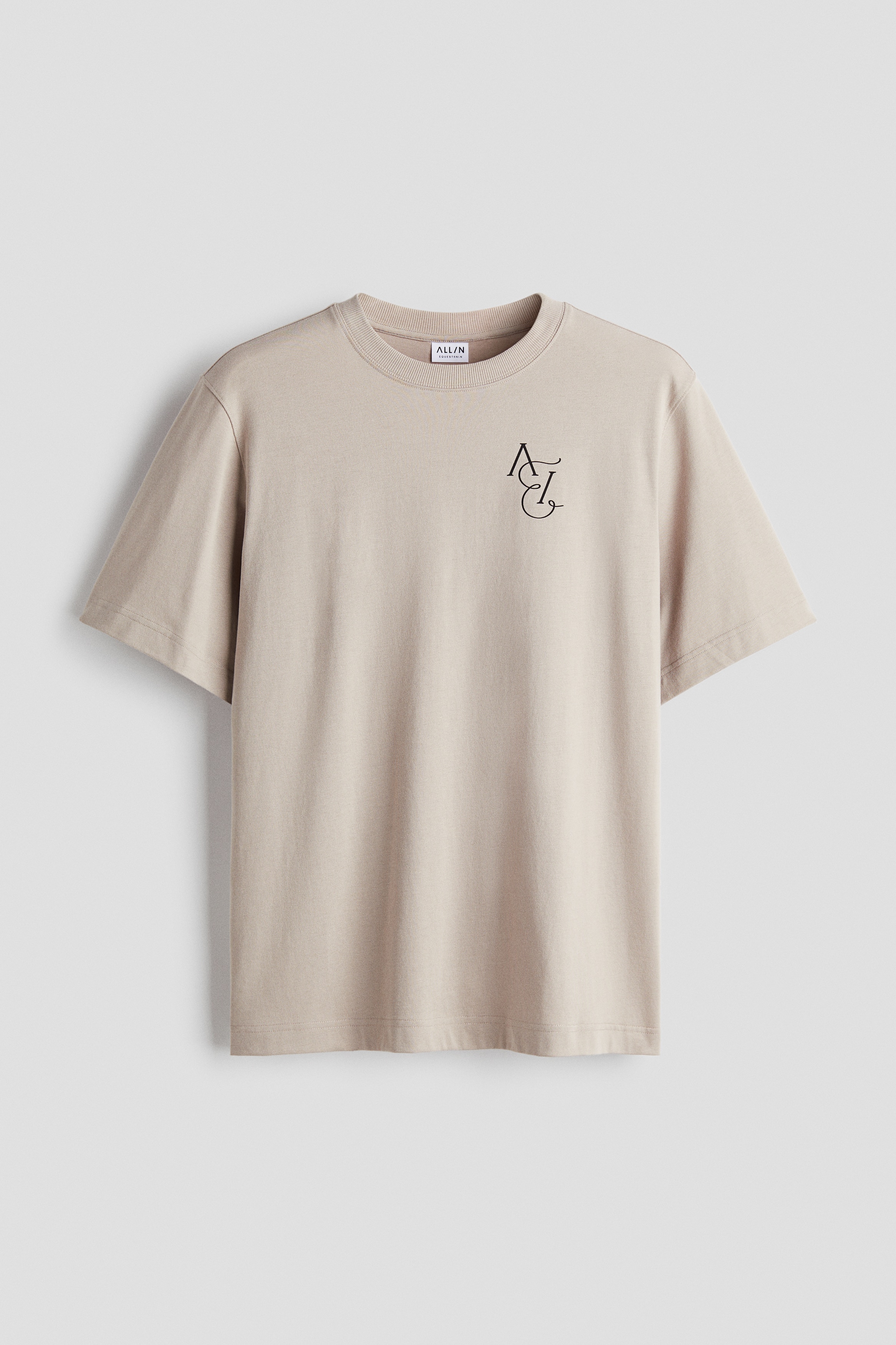 Sport-T-shirt met motief - Warmgrijs/Ivory/Zwart