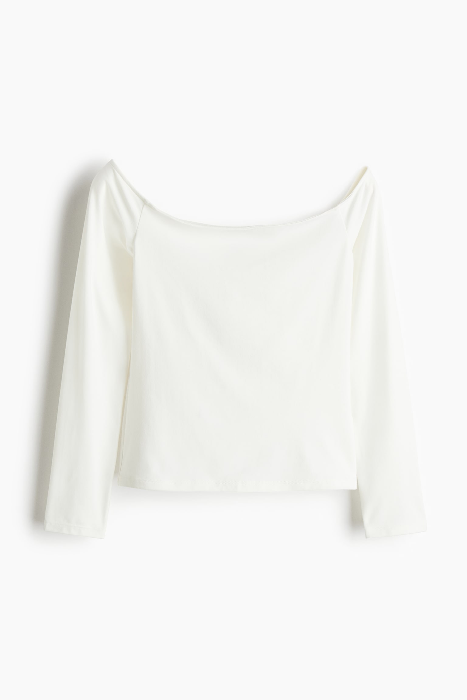 Off The Shoulder Jersey Top - Cream/Black - 2