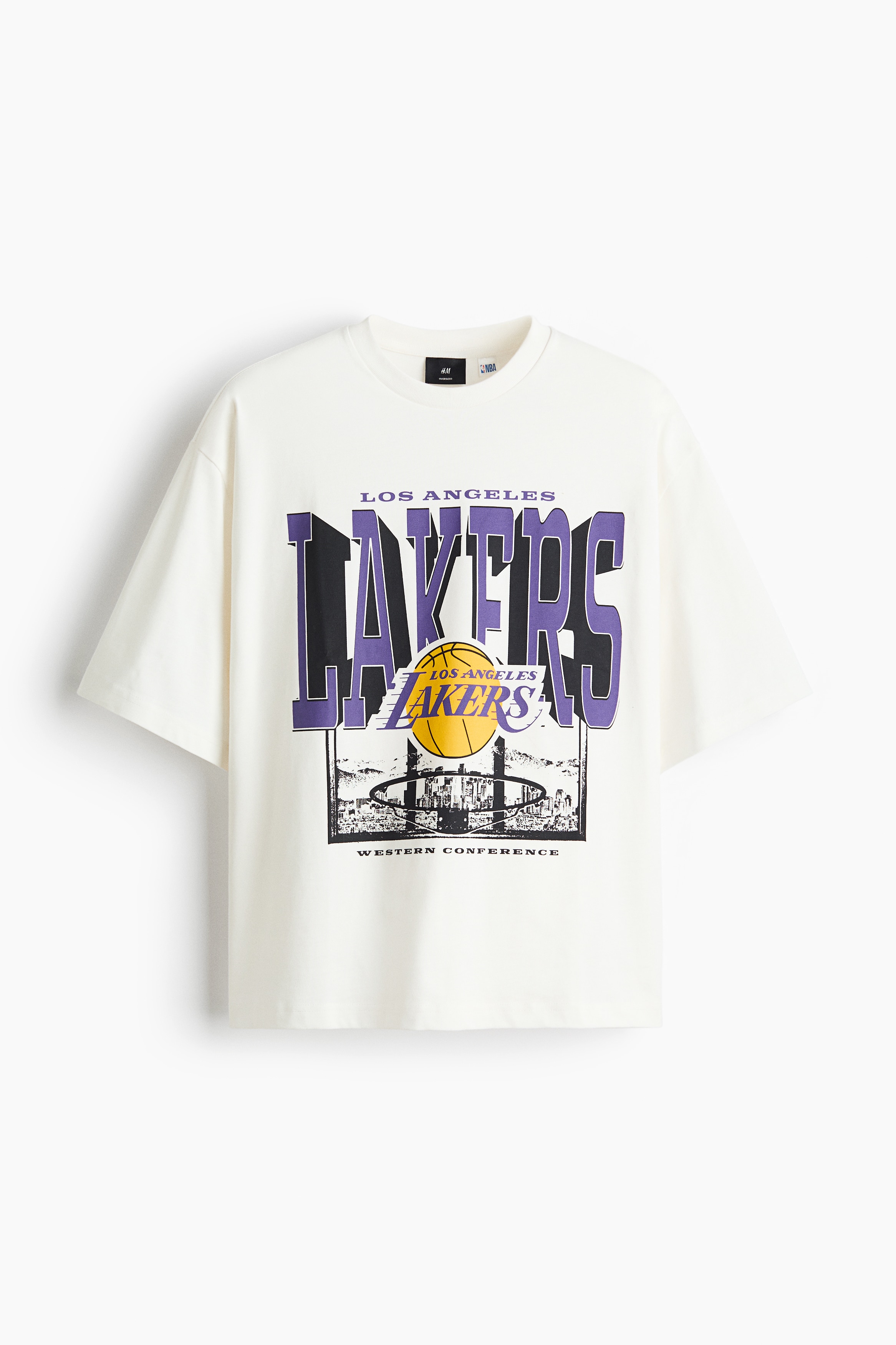 T-shirt med tryck Oversized Fit - Vit/NBA/Svart/NBA/Svart/NBA