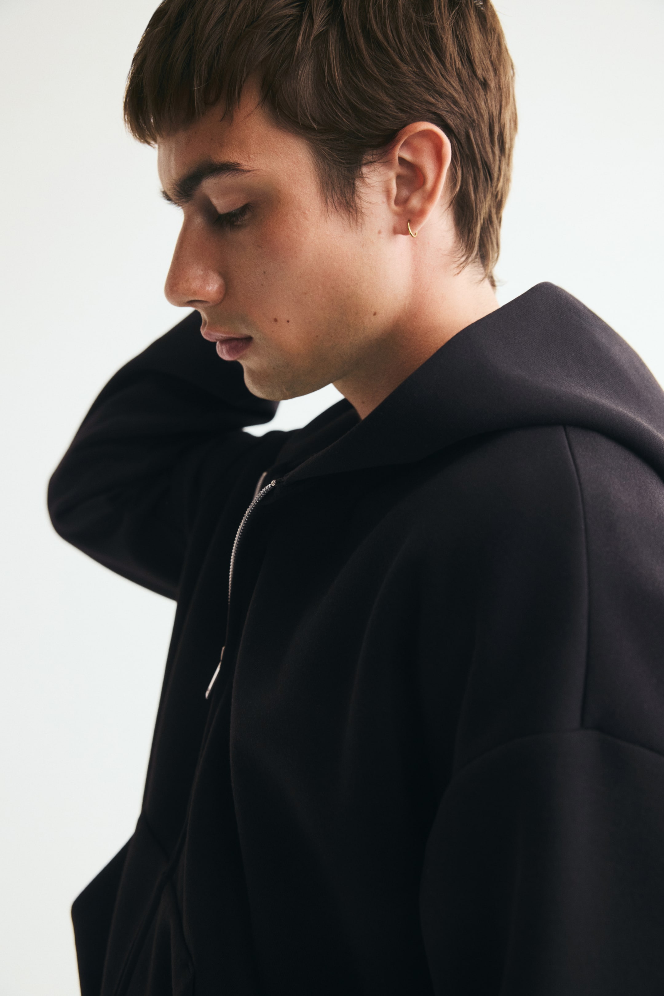 Oversized Interlock Hooded Jacket