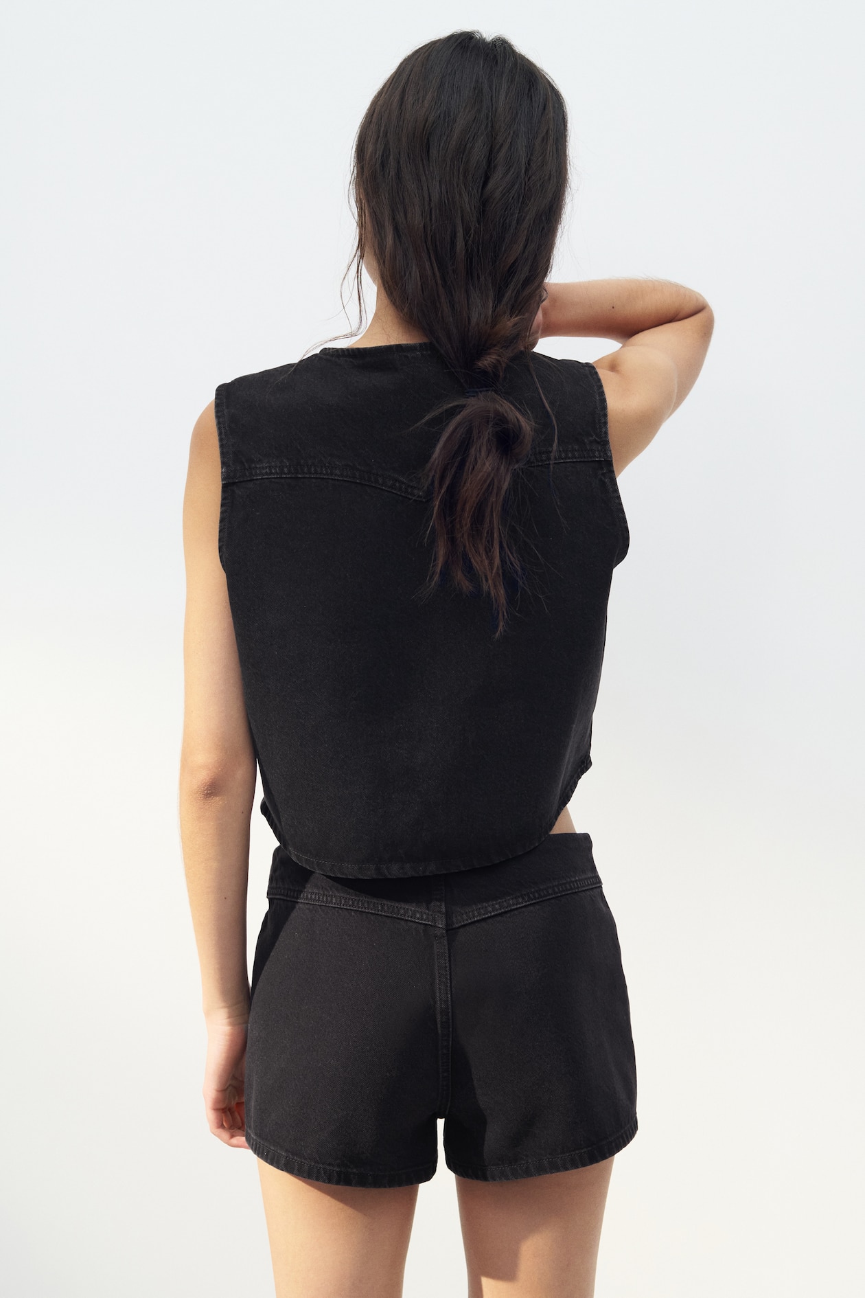 Eyelet-Embroidered Denim Shorts - image 3