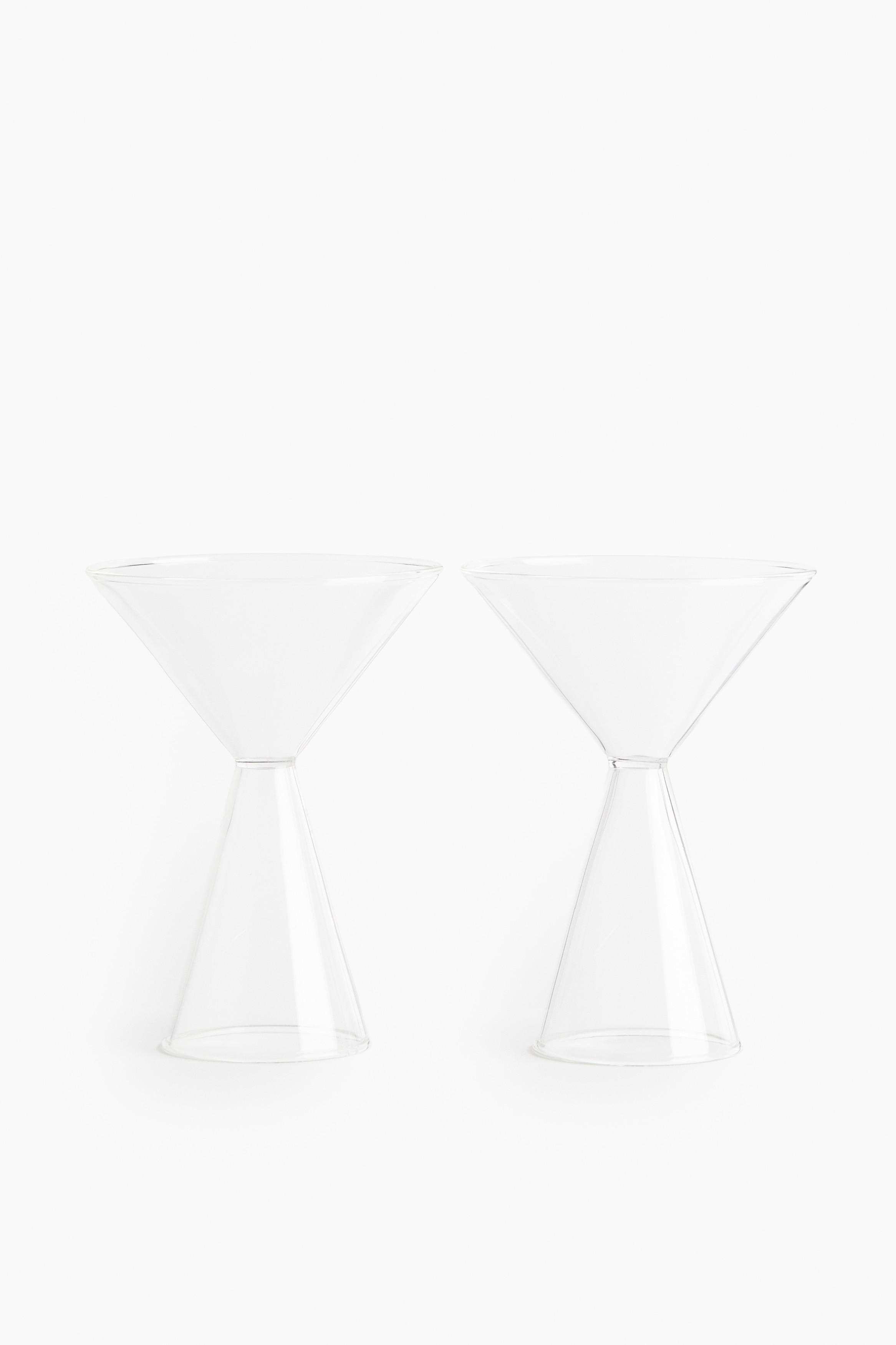 2-Pack Mouth-Blown Cocktail Glasses - Transparent
