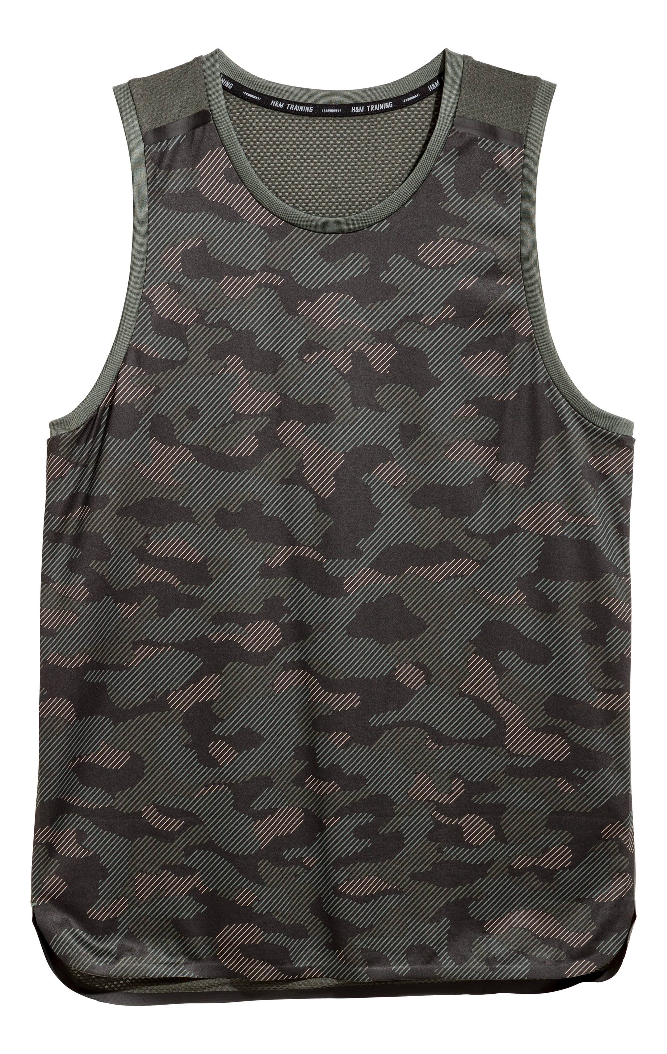 View larger image: Sports vest top - Khaki green/Patterned - Men | H&M 1
