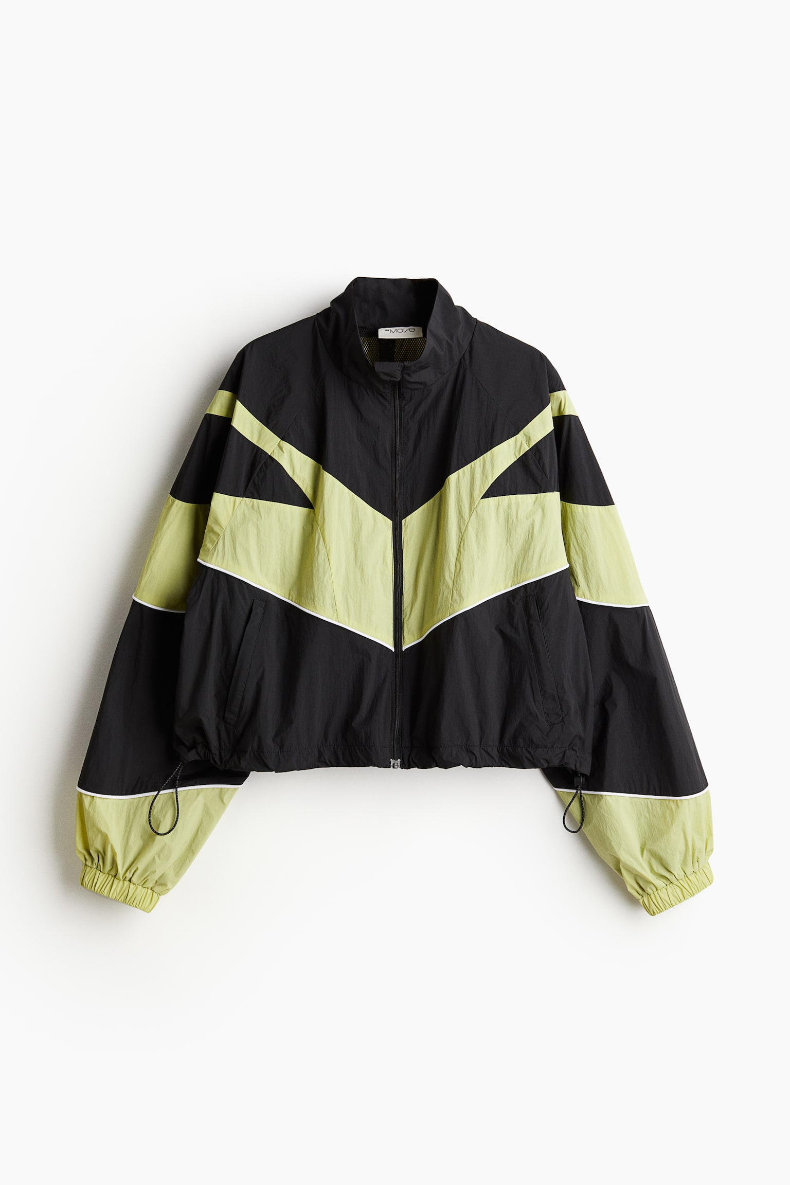 Windproof Activewear Jacket - Black/Neon green - 2