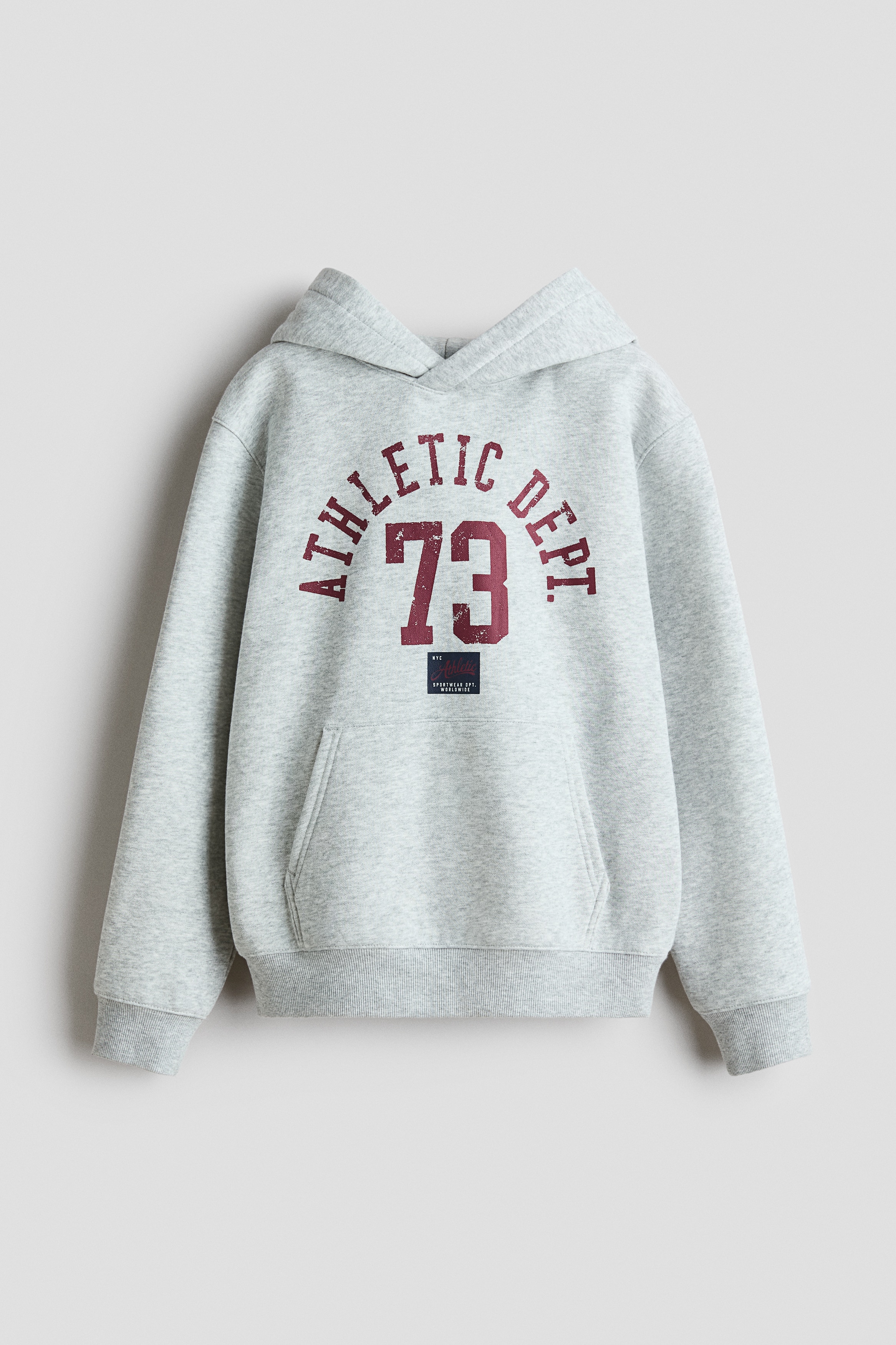 Print-motif brushed-inside hoodie - Light grey marl/Athletic Dept.