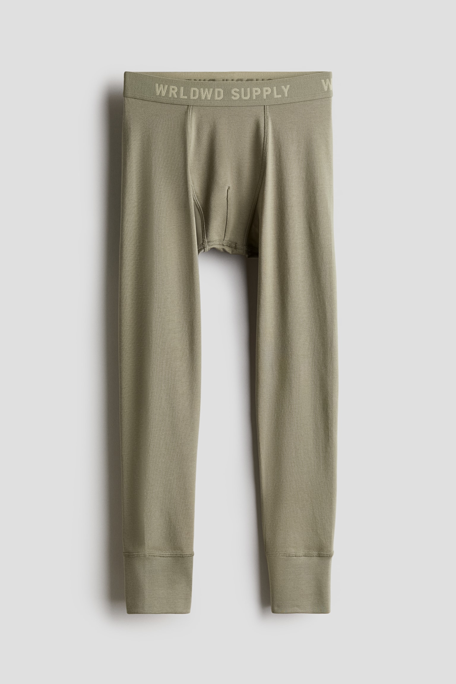 Cotton longjohns - Khaki green/Black - 1