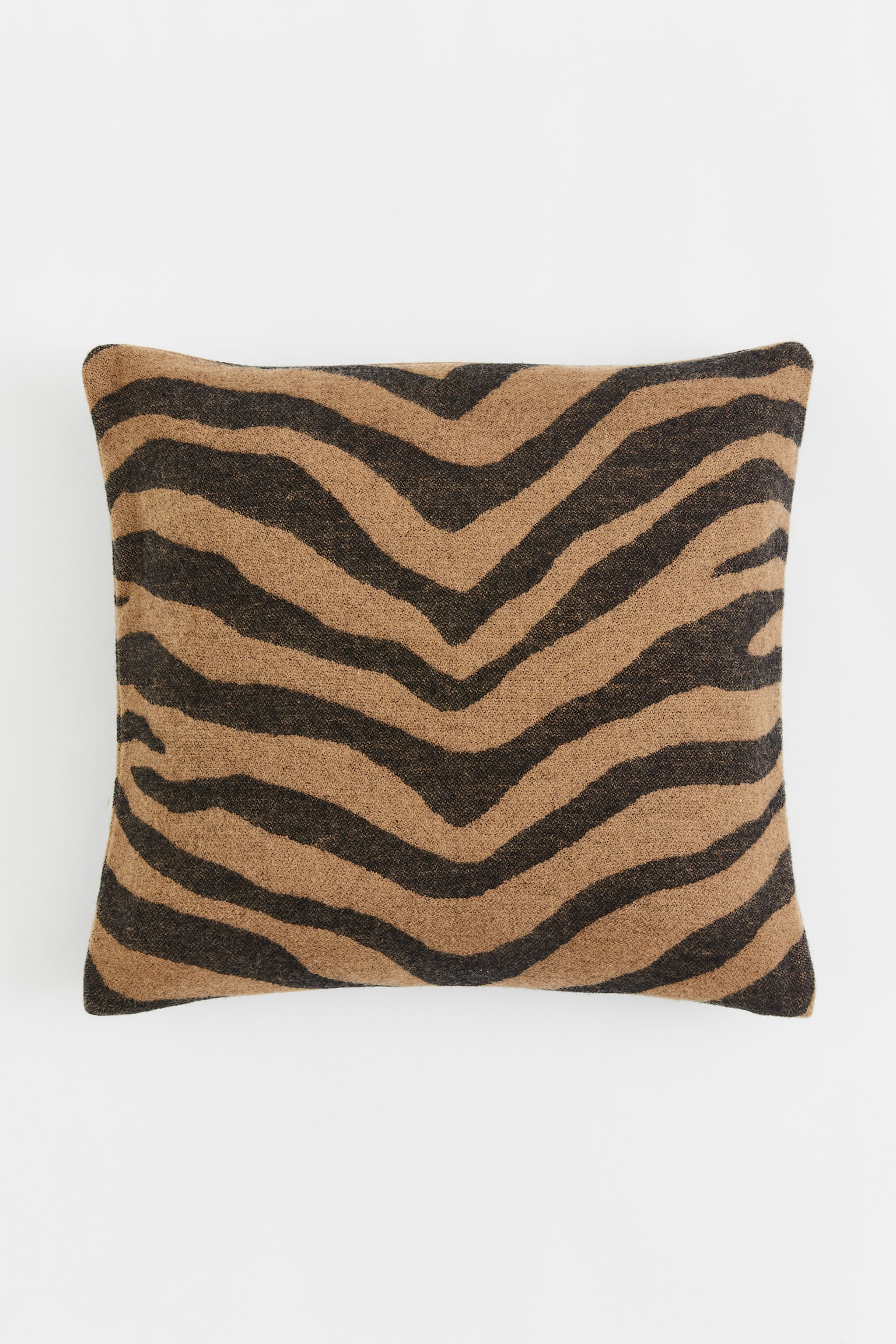 Animal-print cushion cover - Dark brown/Zebra-print - 1