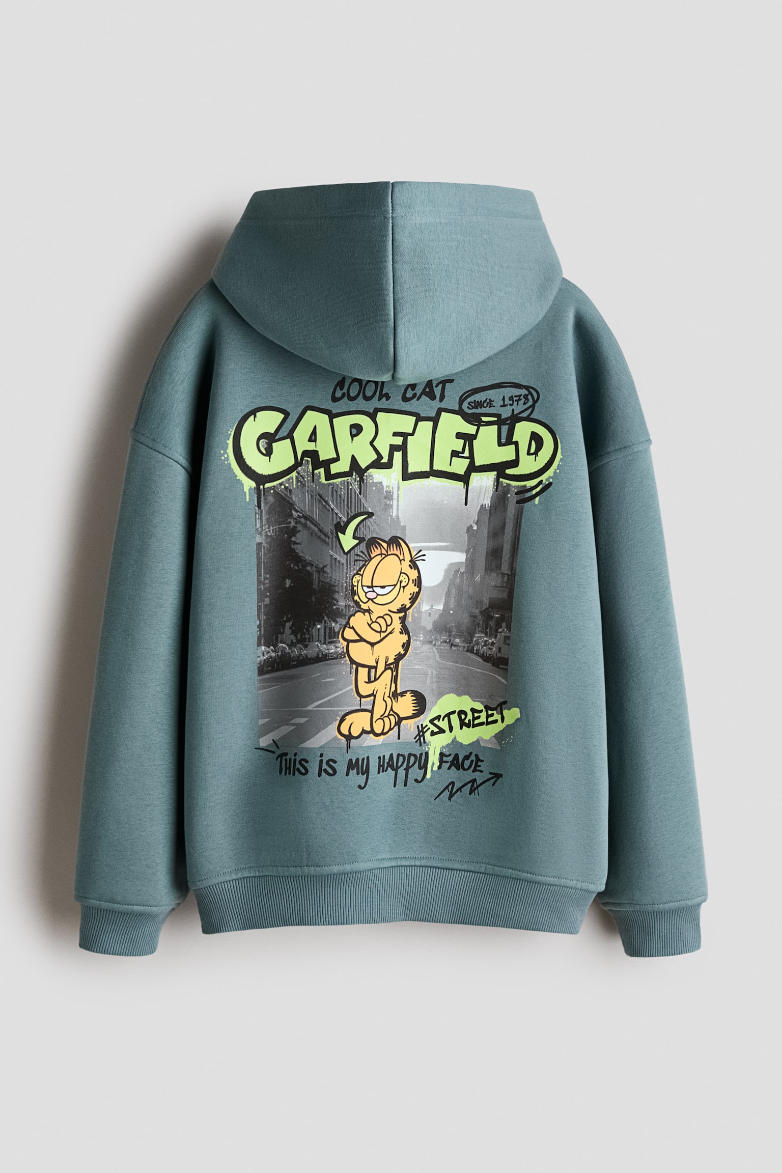 Print-motif hoodie - Turquoise/Garfield/White/Sonic the Hedgehog - 3