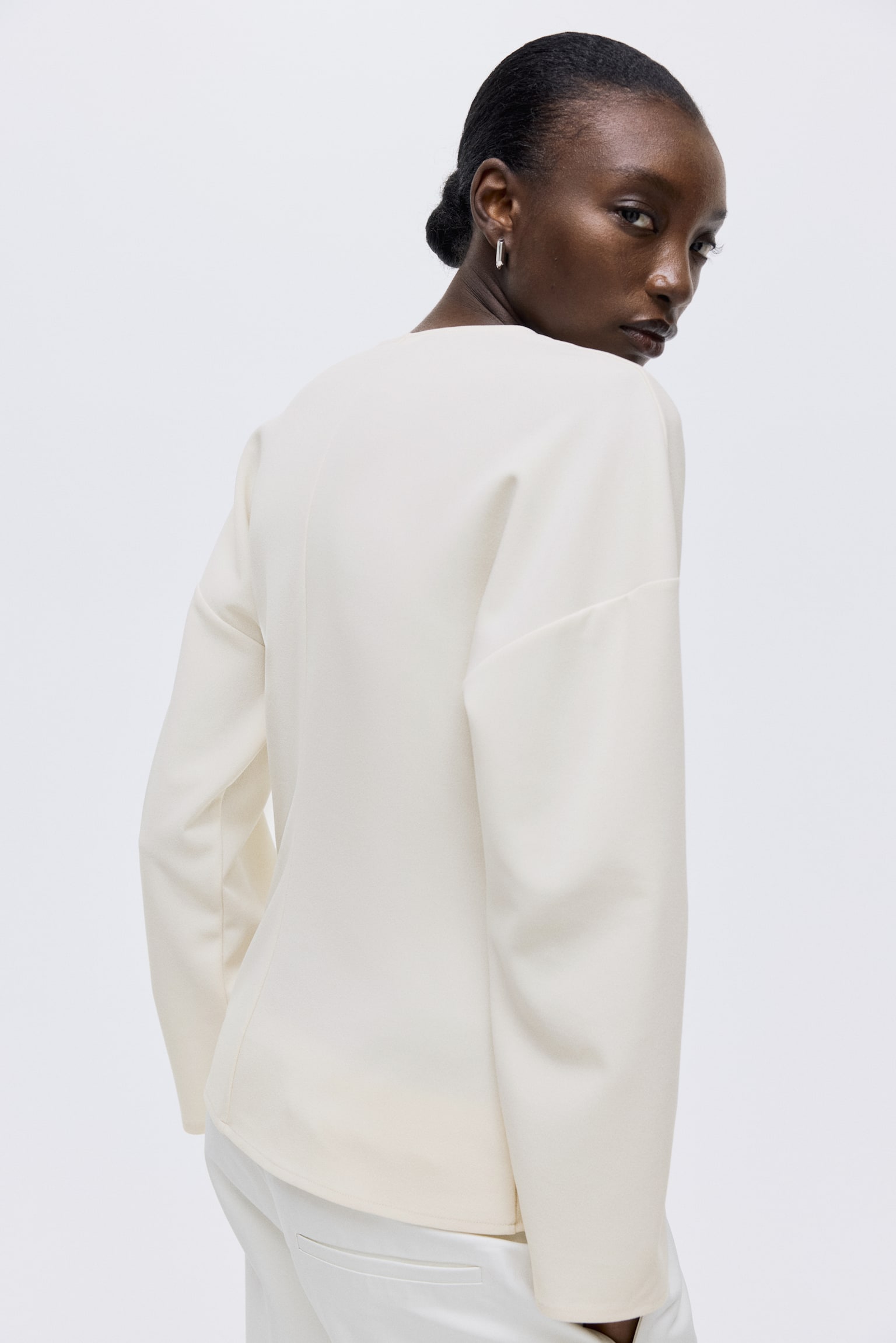 חולצה עם כפתורים - קרם/שחור/בורדו/חום/קרם - 4