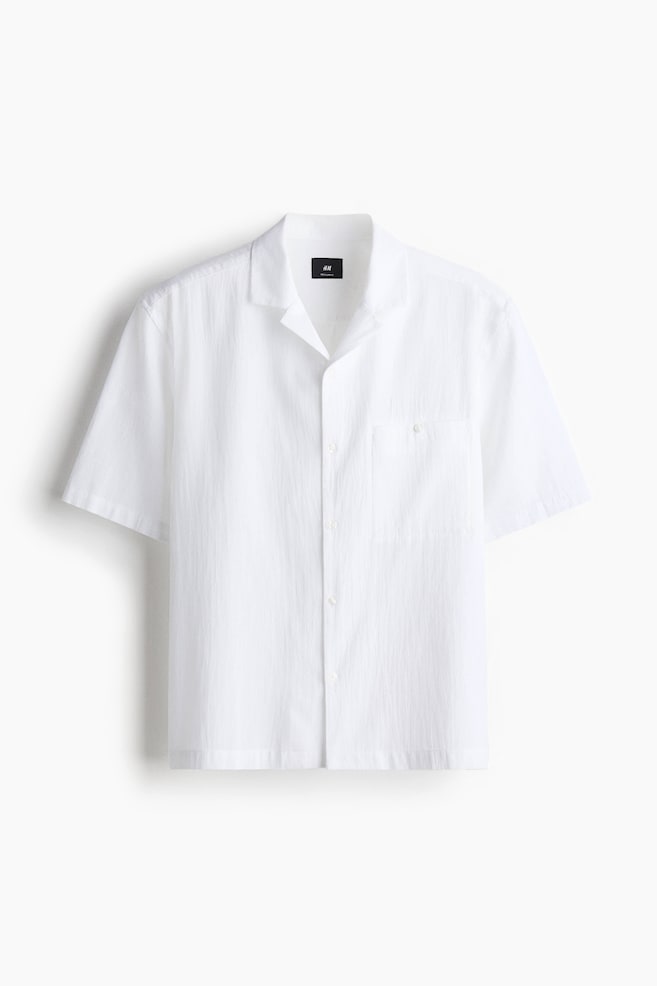 Regular-Fit Resort Shirt - White/Dark brown - 1