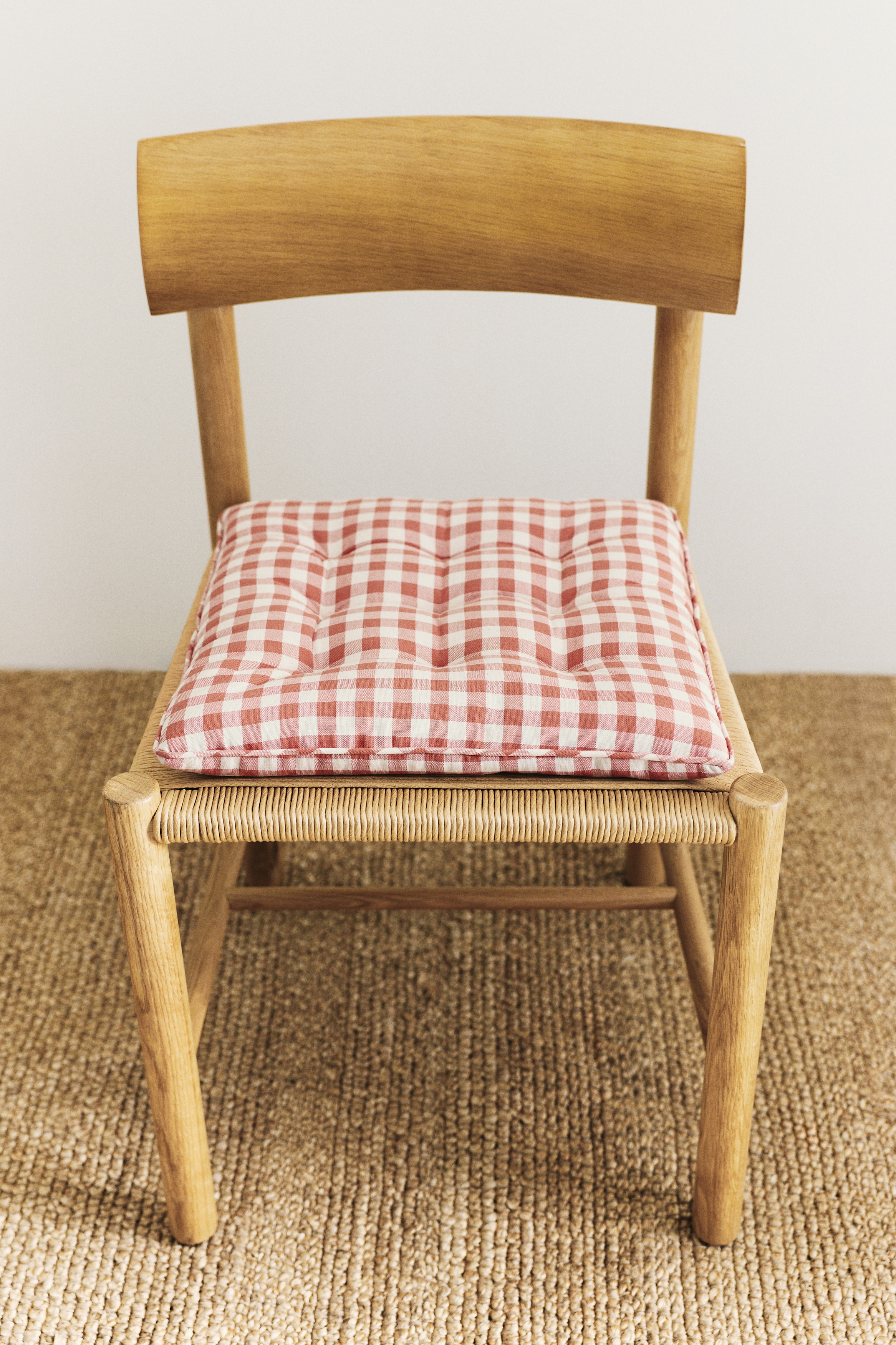 2-Pack Cotton Seat Cushions - Rust red/gingham/Dark brown/gingham/Beige/gingham/Khaki green/gingham/Yellow/gingham
