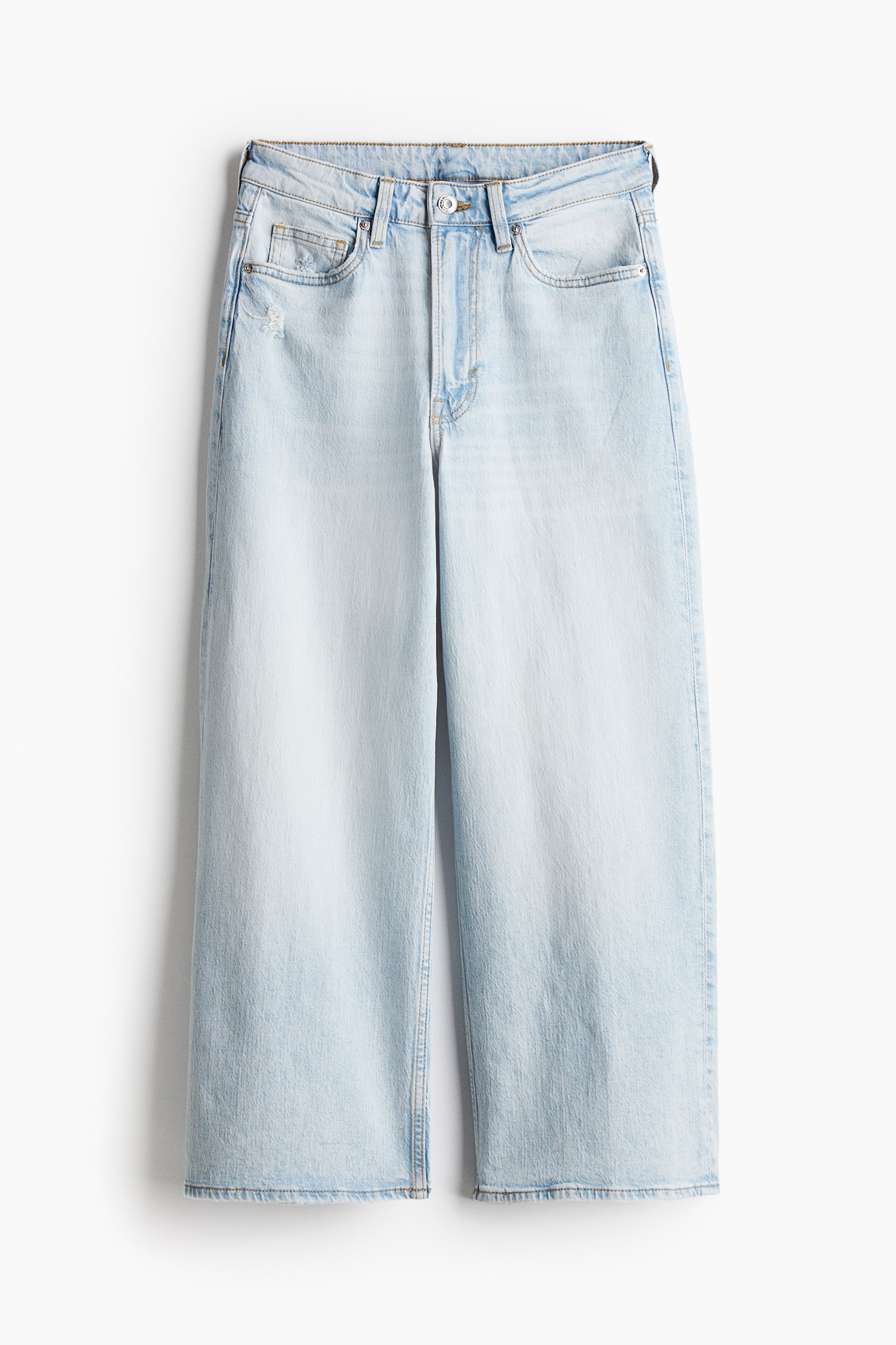 Wide High Cropped Jeans - Pale denim blue - Ladies | H&M GB 5