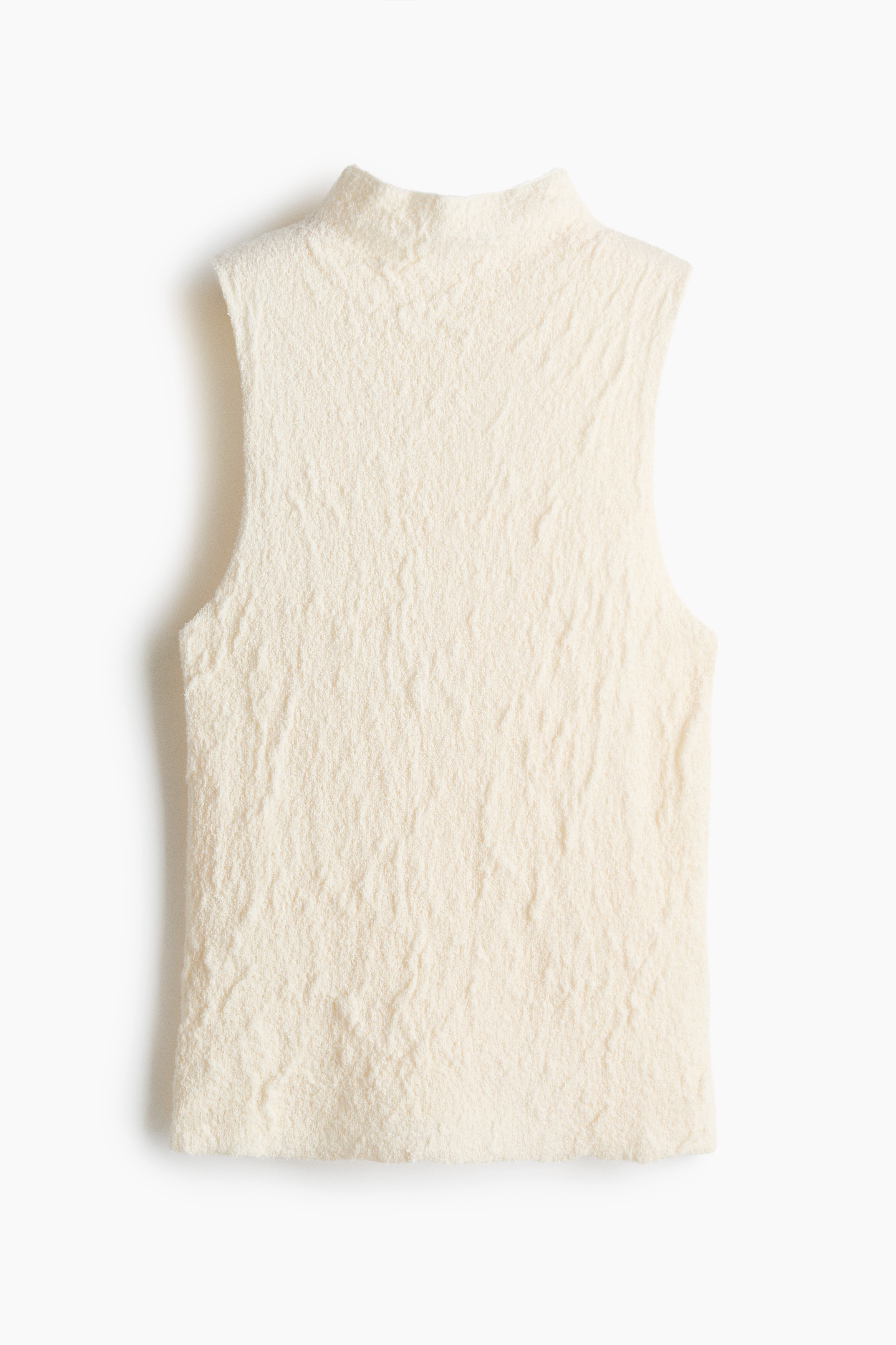 Textured jersey top - Cream/Dark brown