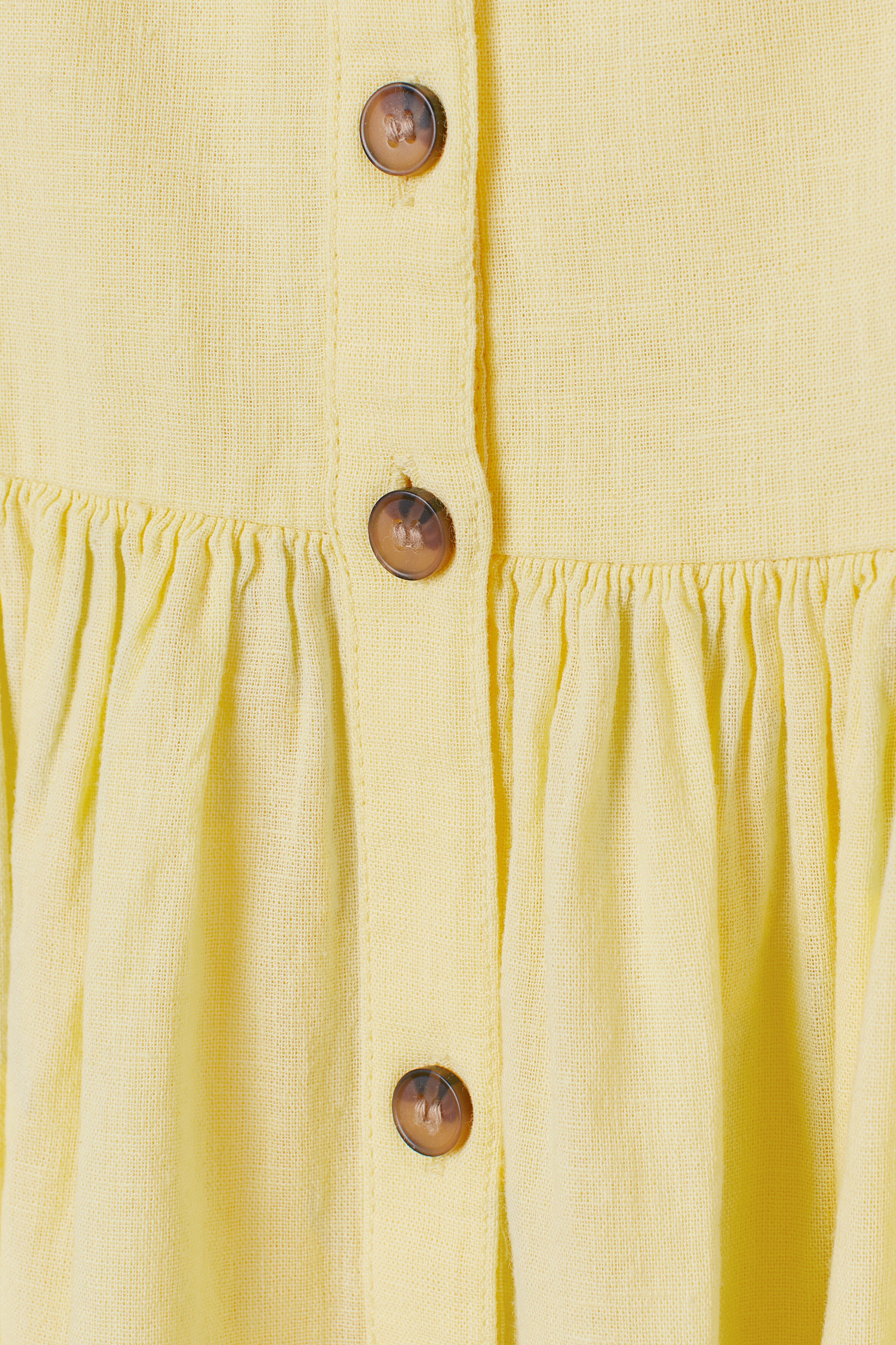 chinese dress ladies Halter Linen Dress-Buttermilk Yellow