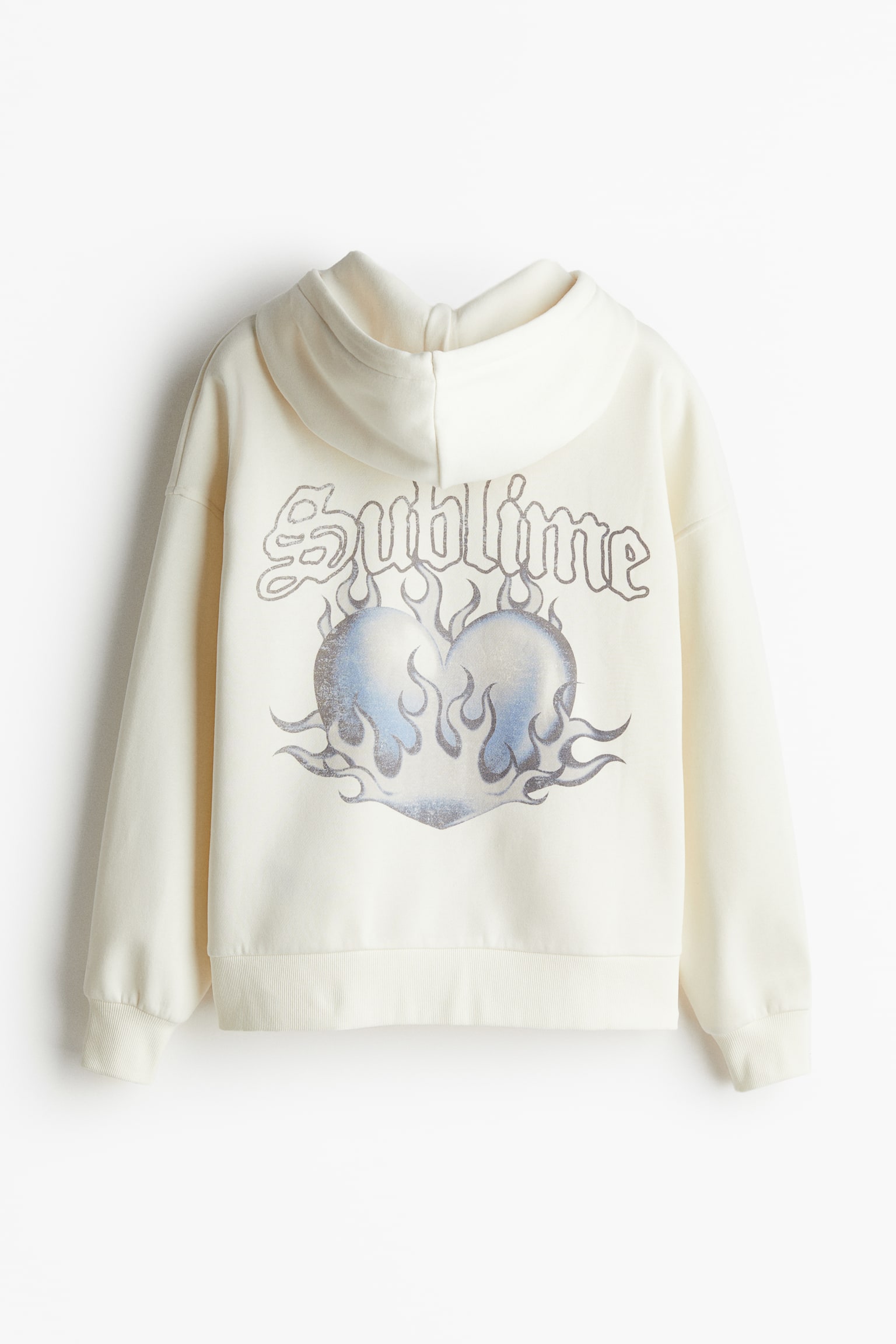 Oversized Design Detail Zip Up Hoodie - Cream/Sublime/Mint green/Joy Division/White/The Cure/Black/Formula 1 - 3