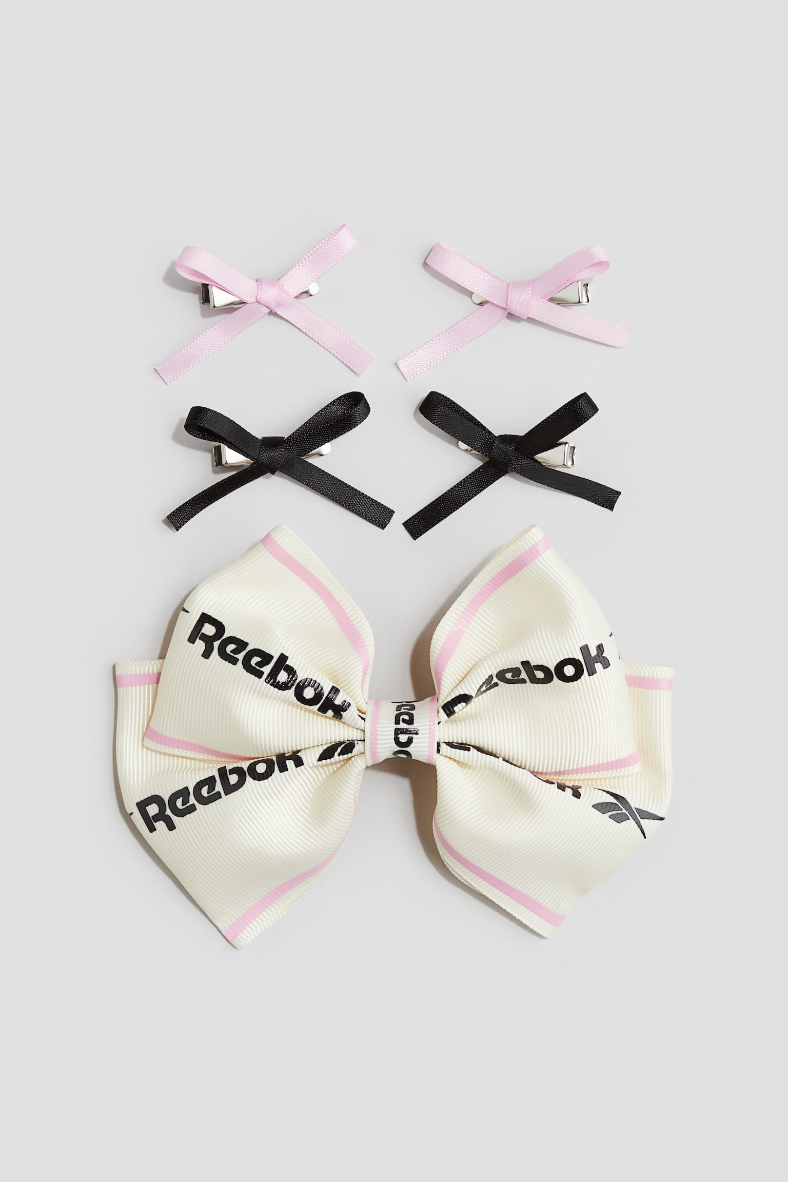 5-pack bow-decorated hair clips - White/Reebok - 2