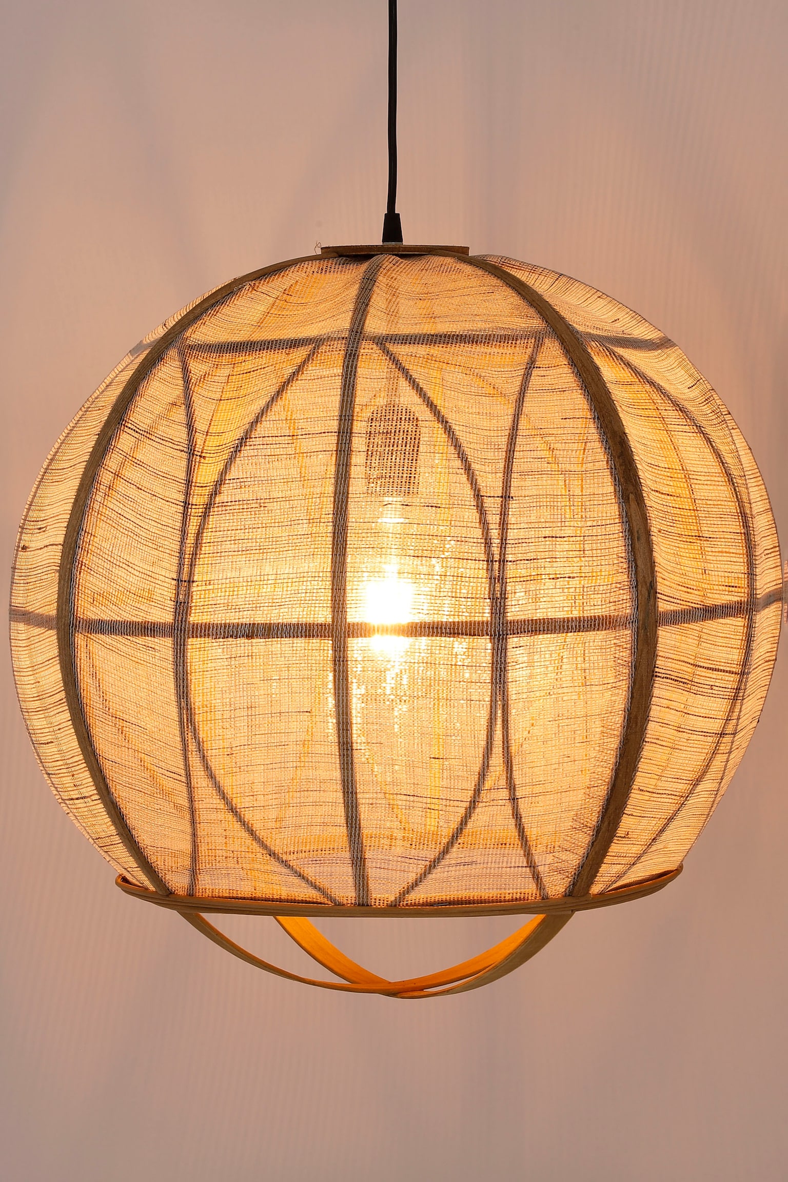 Lniana Lampa Sufitowa - Beżowy - 2