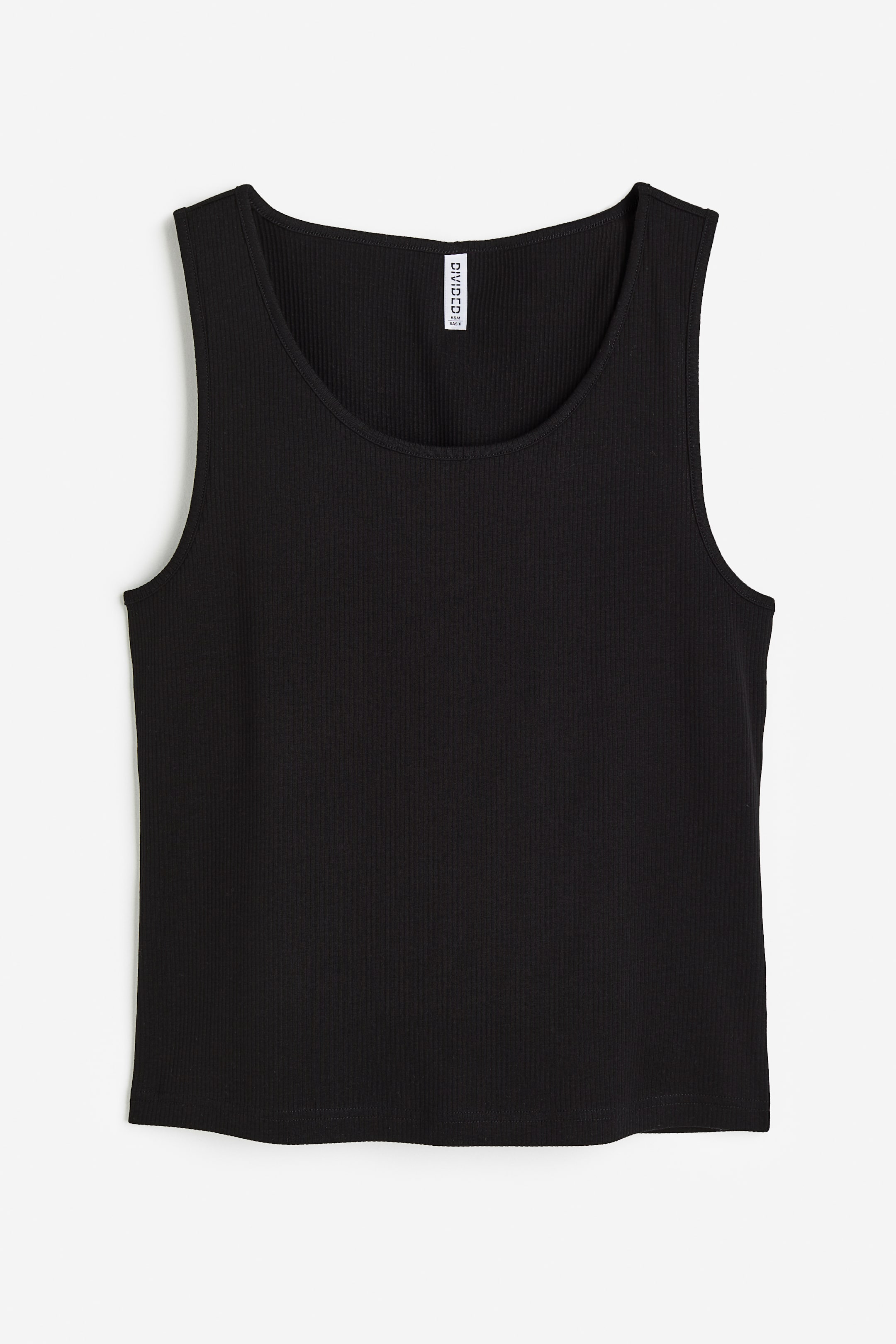 View larger image: H&M+ Ribbed cotton vest top - Black - Ladies | H&M 1