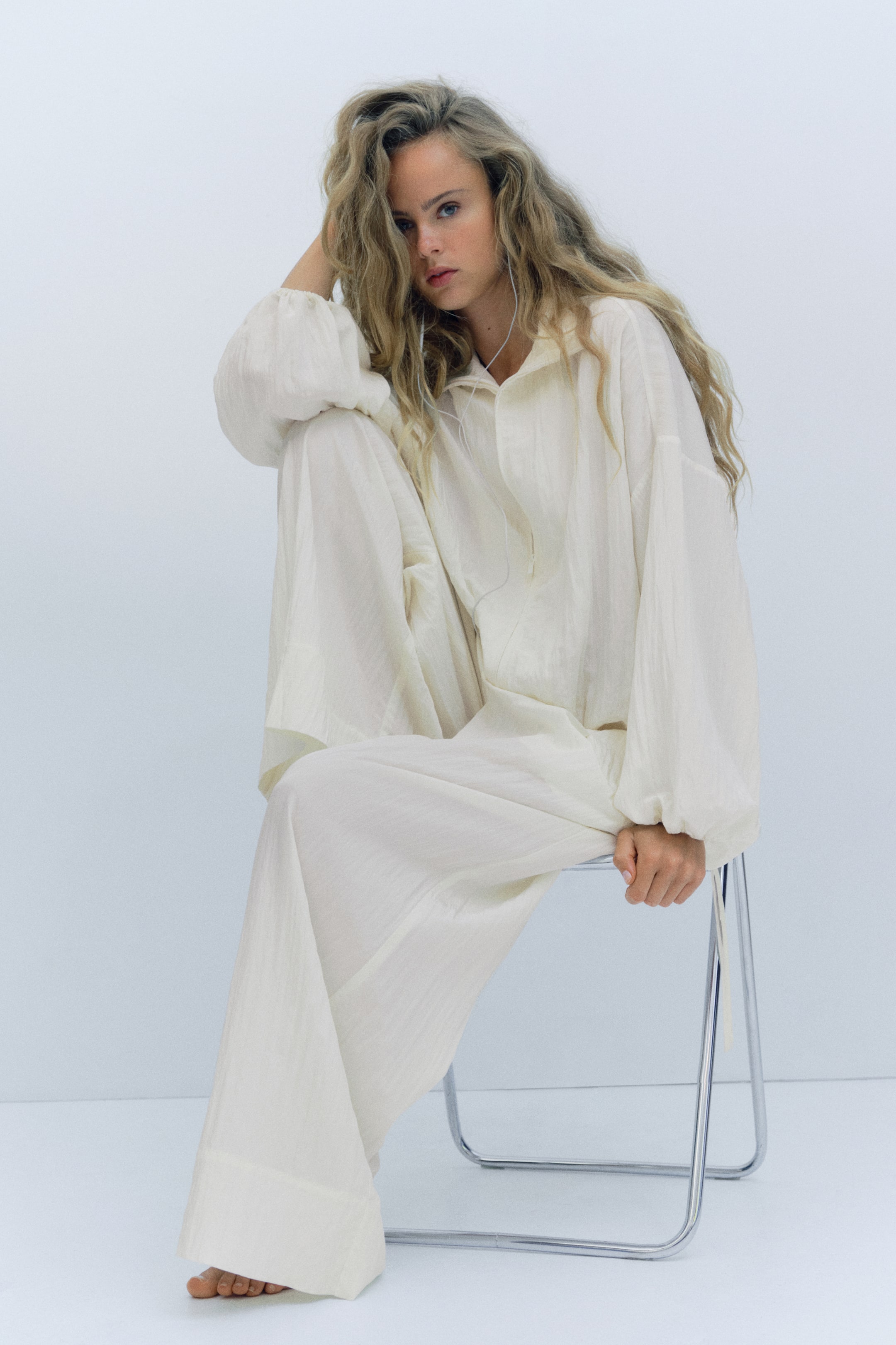 Crinkled Pull-On Pants