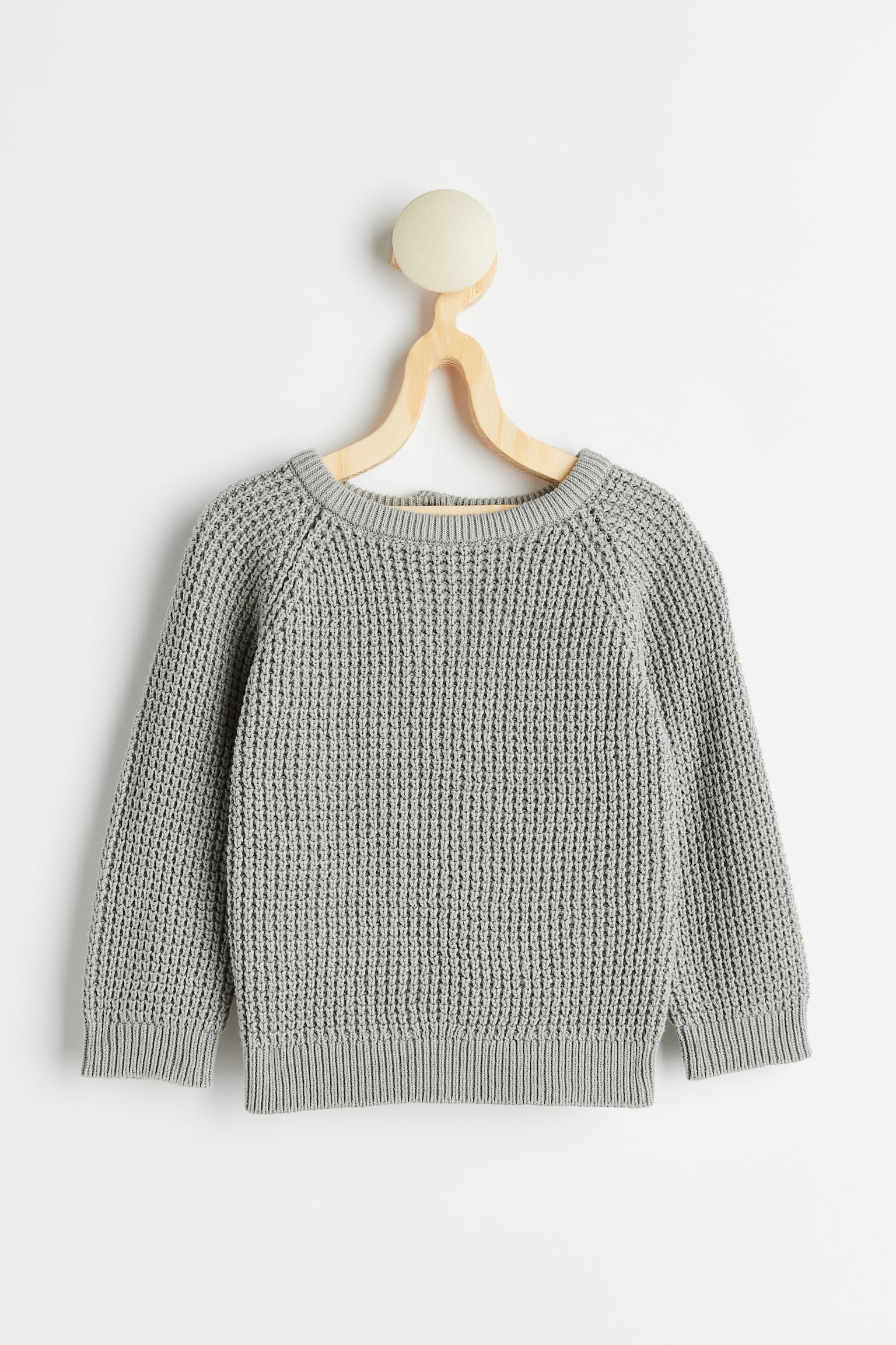 Texture Knit Sweater - Light grey green - 1