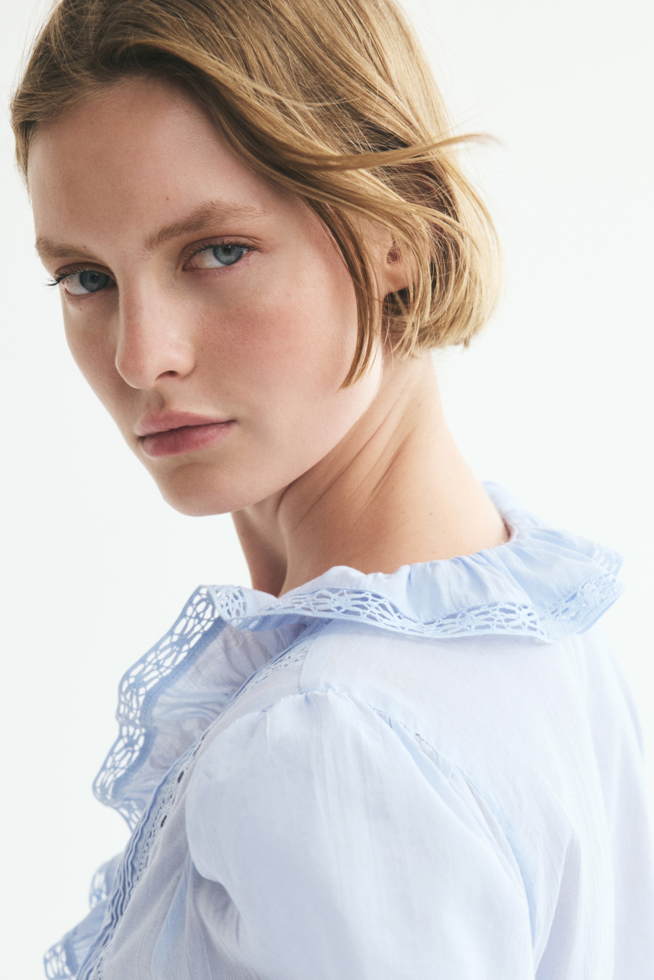 Lace-Trimmed Blouse