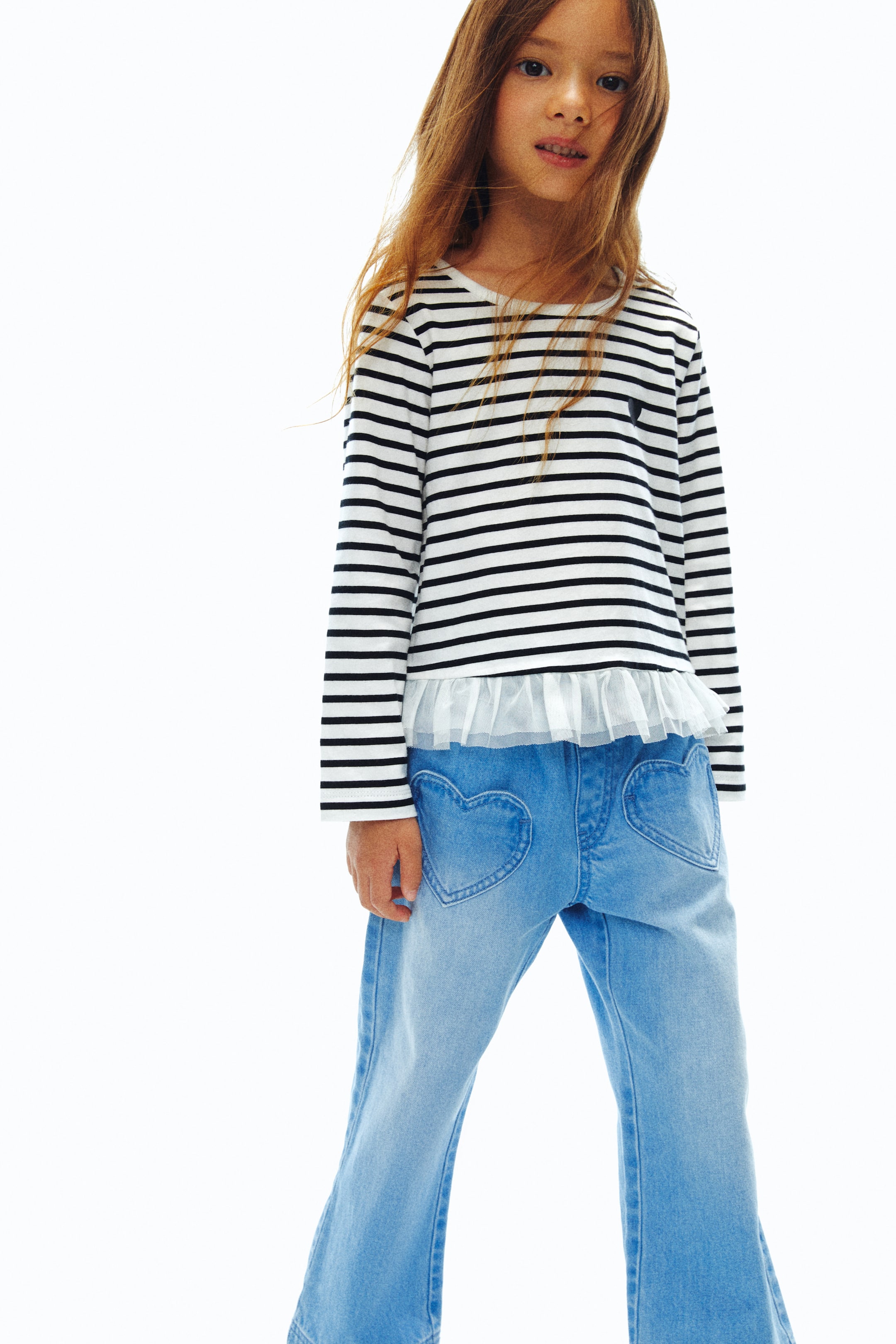 拡大画像を表示: ワイドレッグデニムパンツ - デニムブルー - Kids | H&M JP 4