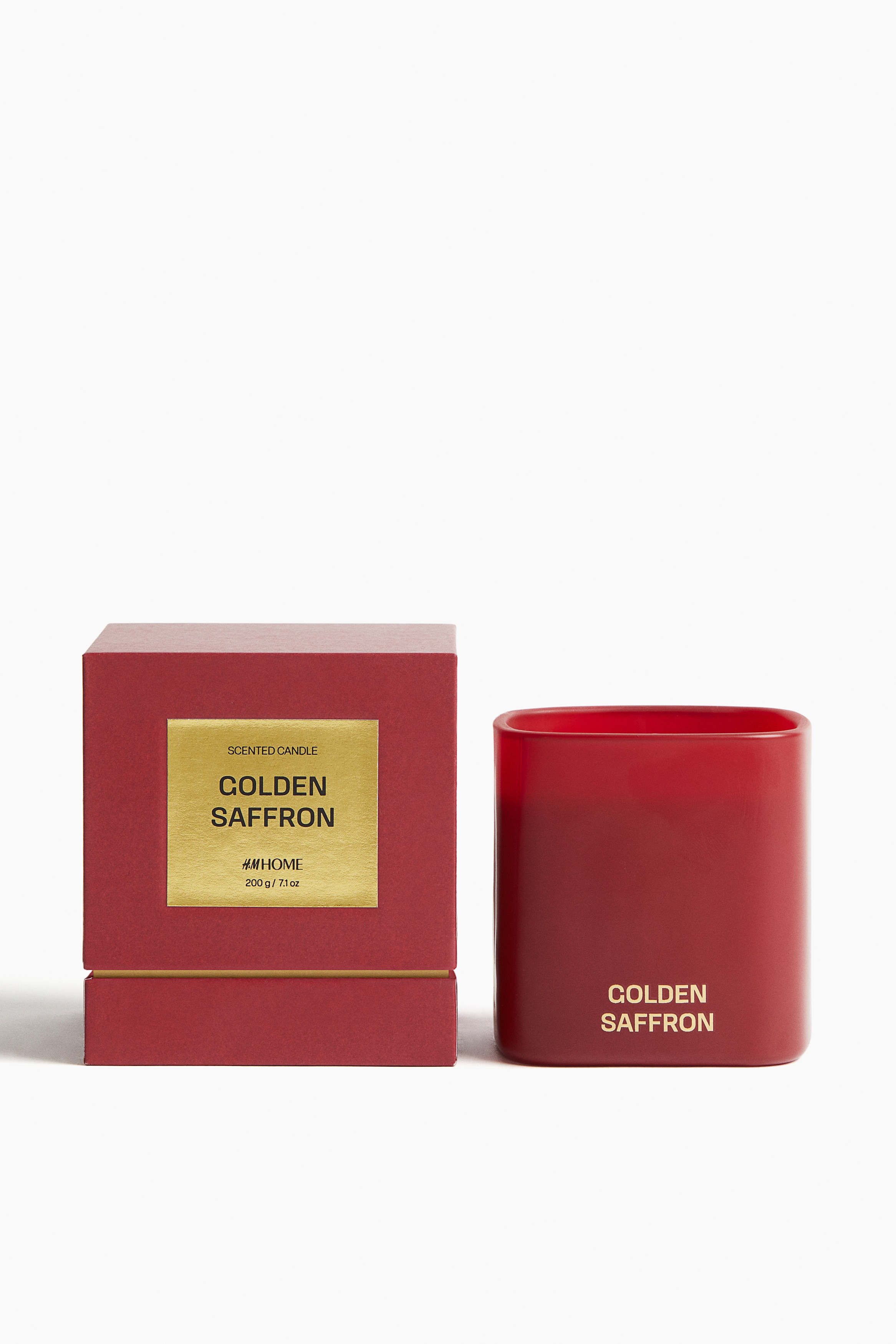 H & M - フレグランスキャンドル ガラスホルダー入り - レッド