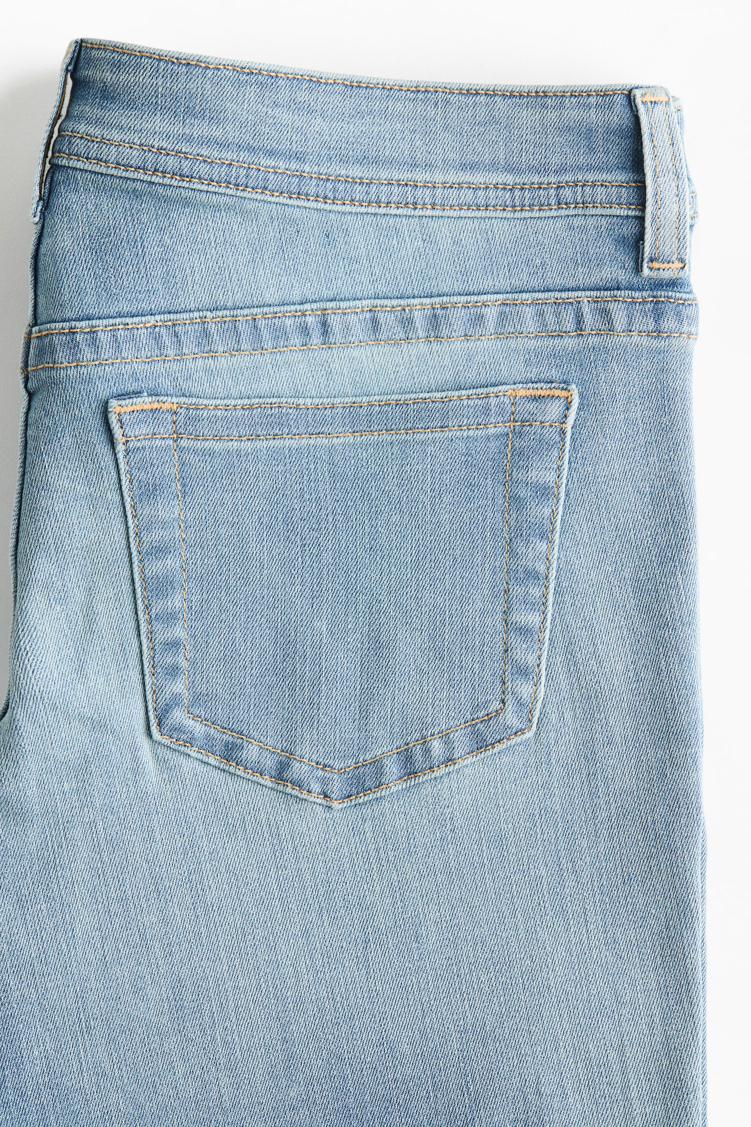 Flared Leg Ultra Low Waist Jeans - כחול ג'ינס בהיר/כחול ג'ינס כהה/כחול ג'ינס - 4