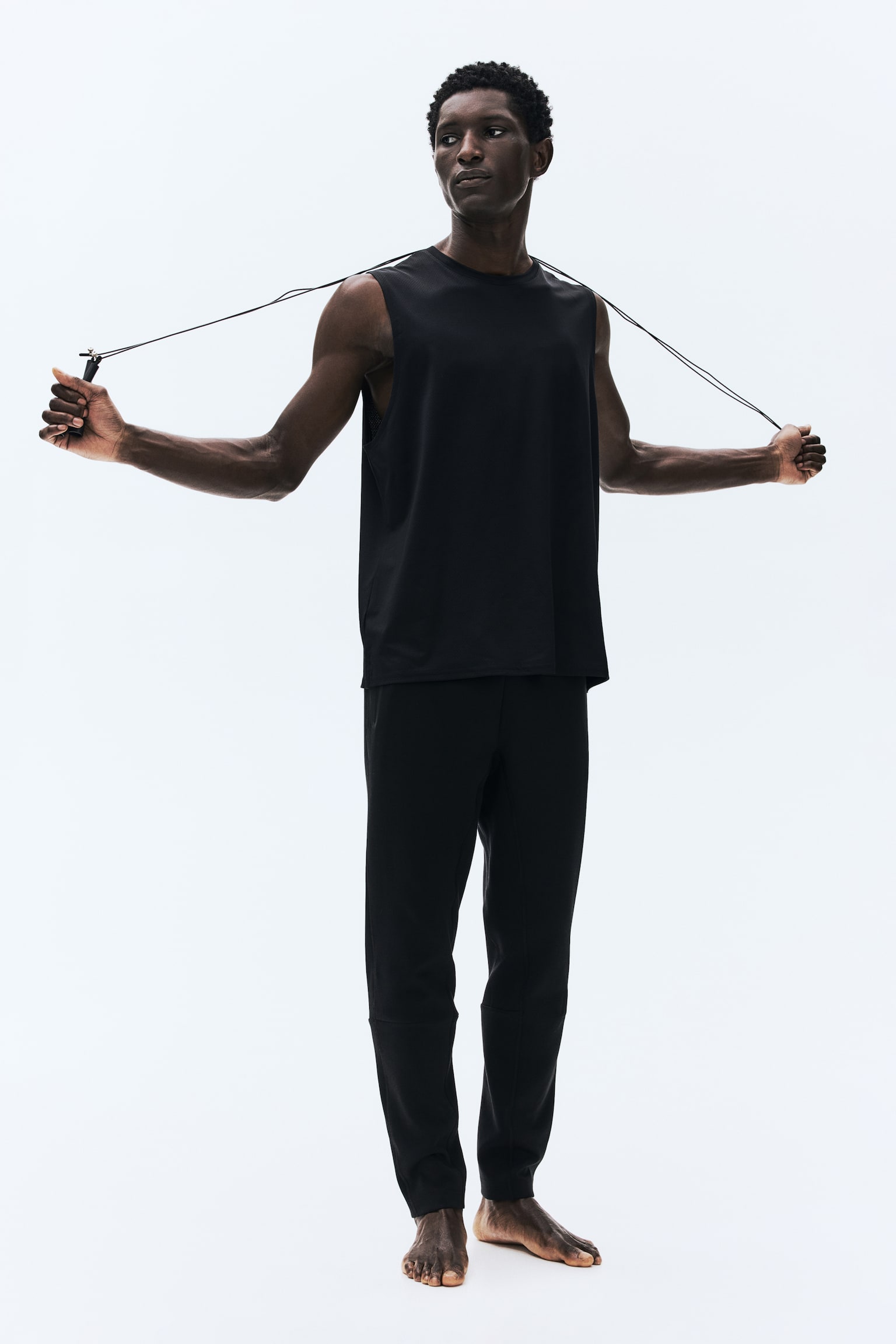 Regular Fit Sports vest top with DryMove™ - Black/Light grey - 1