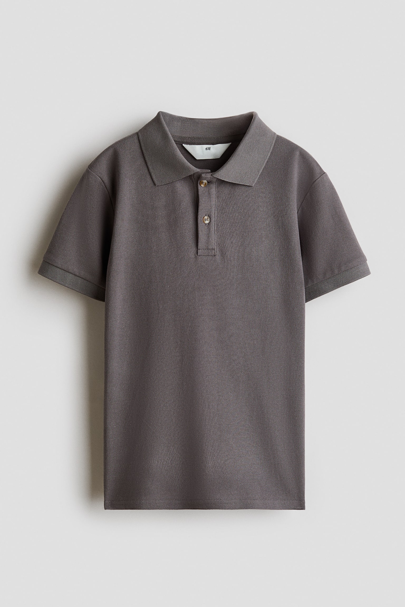 Playera polo en piqué de algodón - Gris/Azul claro