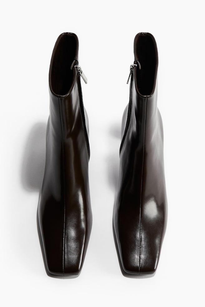 Bottines à talon-Marron foncé - 4
