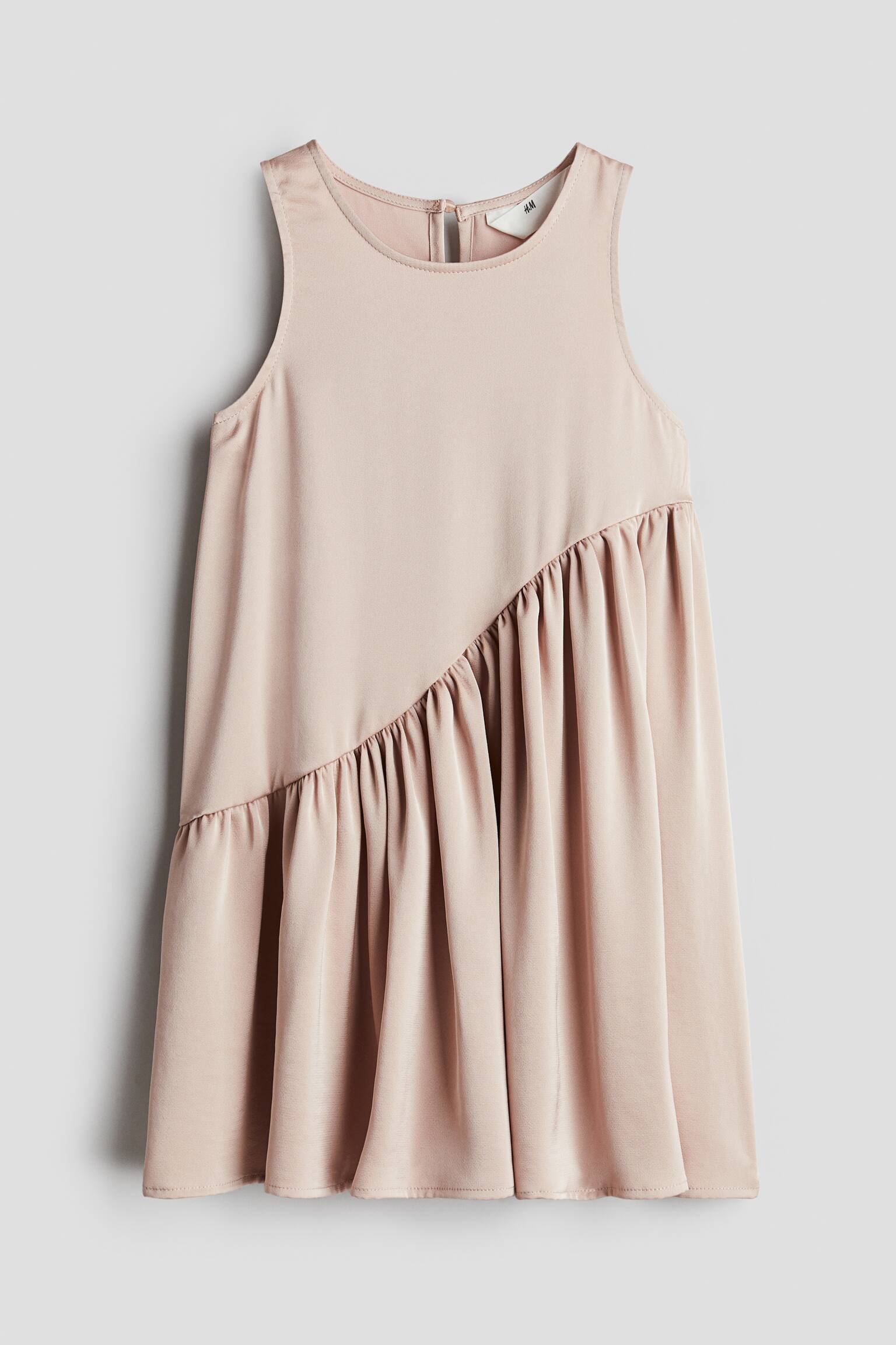 Gathered satin dress - Pink - 1