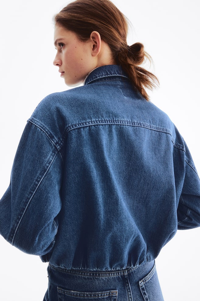 Oversized Denim Jacket-Denim blue - 5