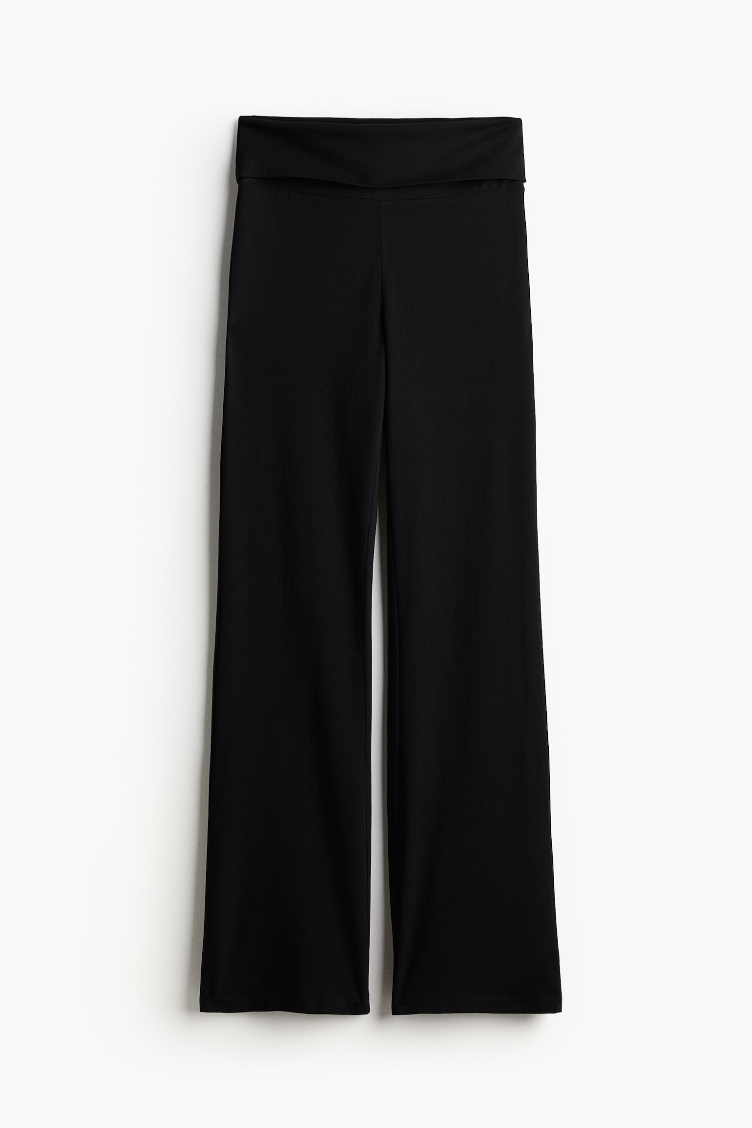 Flared jersey trousers - Black/Light grey marl - 2